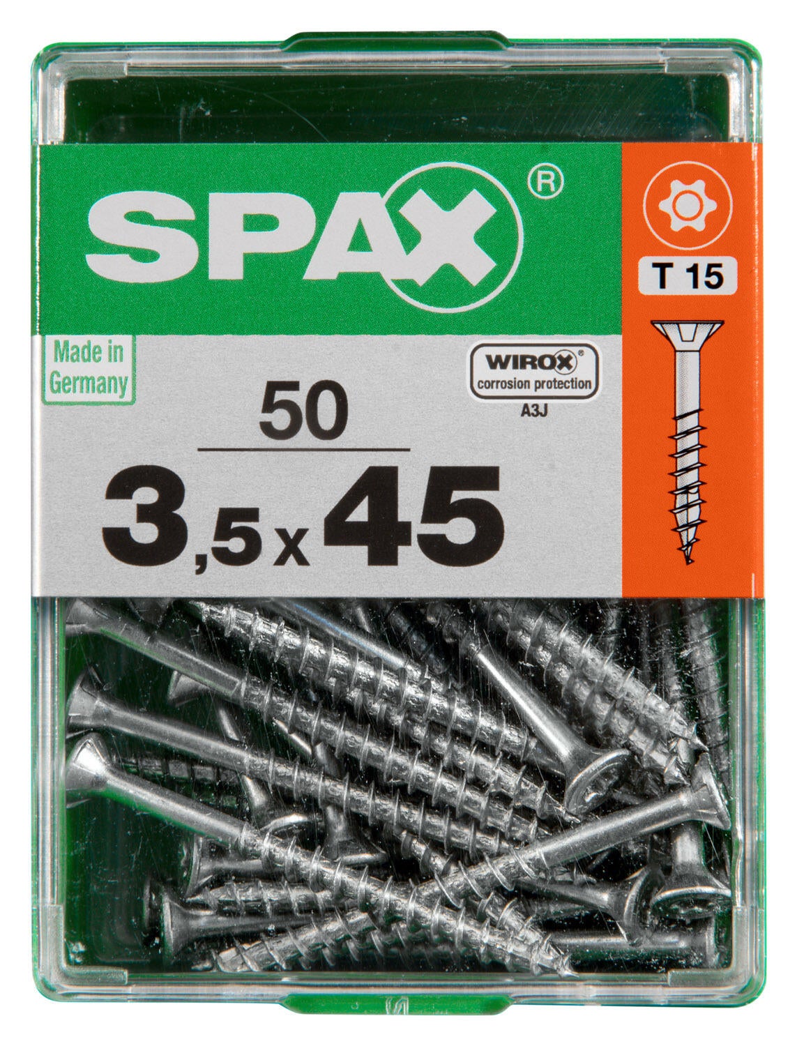 Vis acier tête fraisée t-star+ SPAX, ø3.5 x L.45 mm | Leroy Merlin