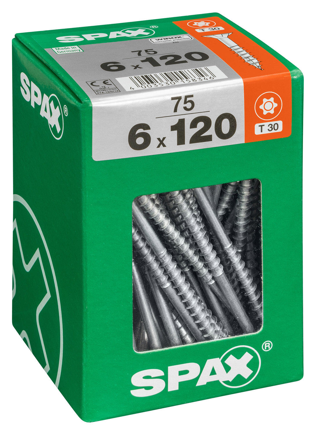 75 vis acier tête fraisée t-star+ SPAX, Ø6 x L.120 mm - 2