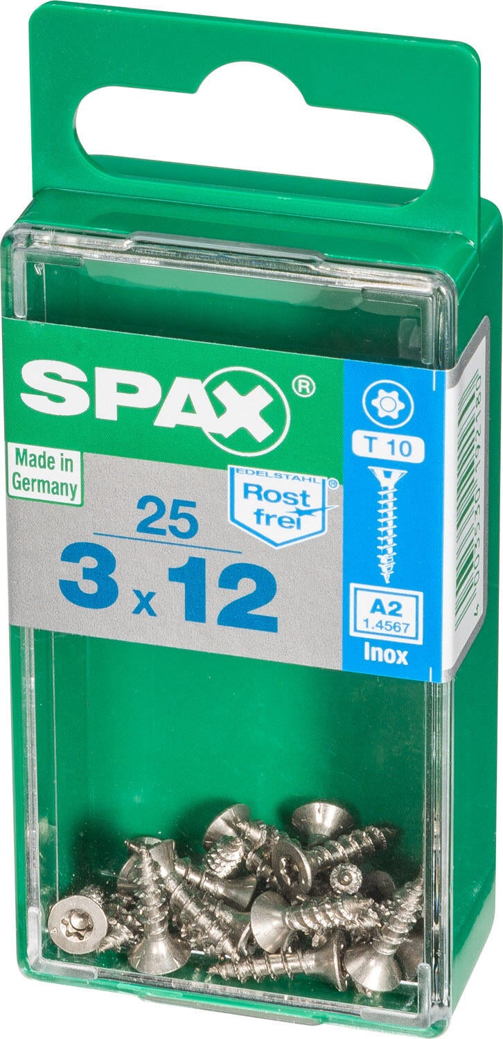25 vis acier tête fraisée t-star+ SPAX, Ø3 x L.12 mm - 3