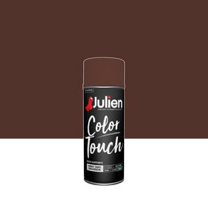 Bombe de peinture Color touch JULIEN brun châtaigne RAL 8016 satiné 400 ml Leroy Merlin Les bons plans des petits projets avant l'été