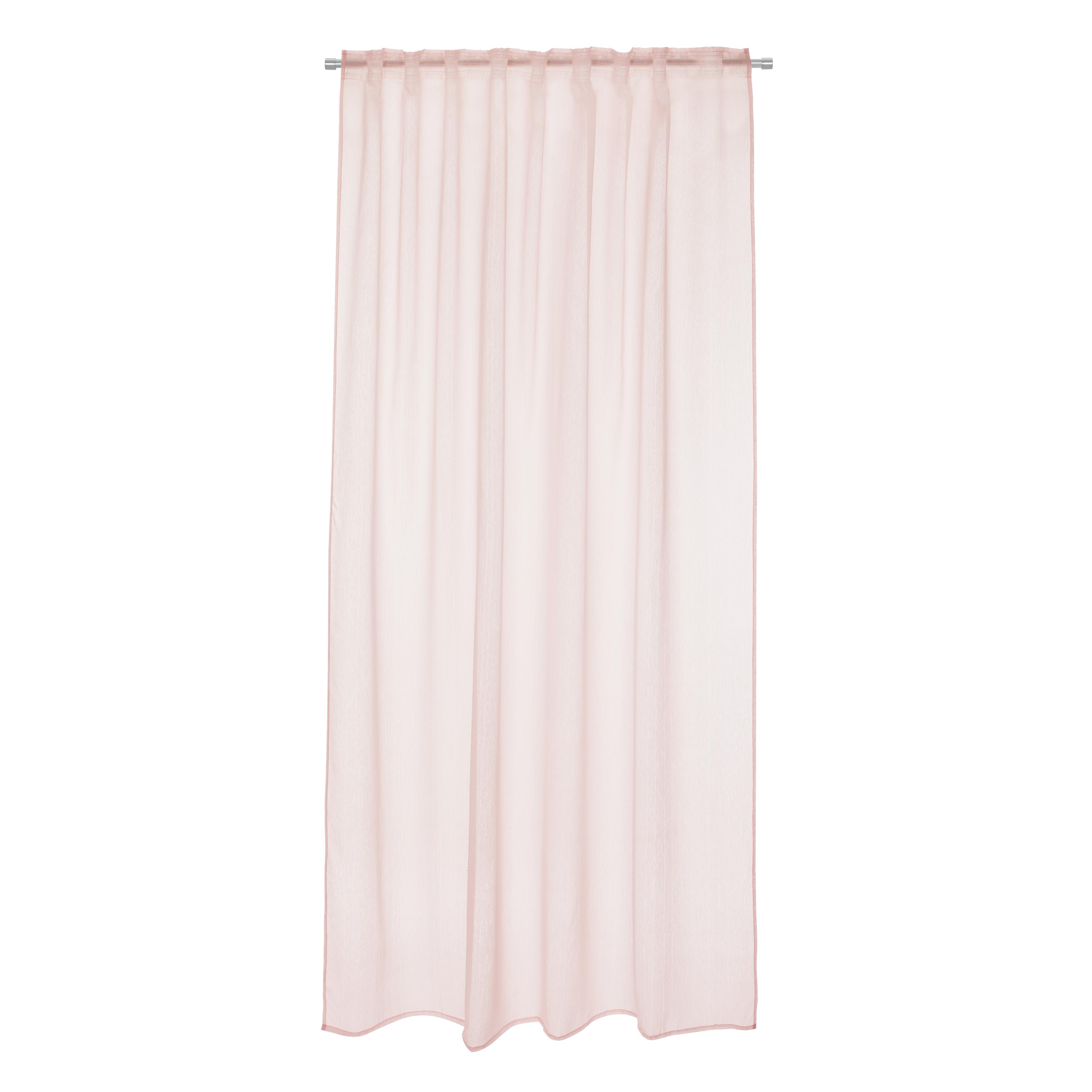 Tenda Voile Softy rosa, fettuccia e passanti nascosti 200x280 cm INSPIRE - 13