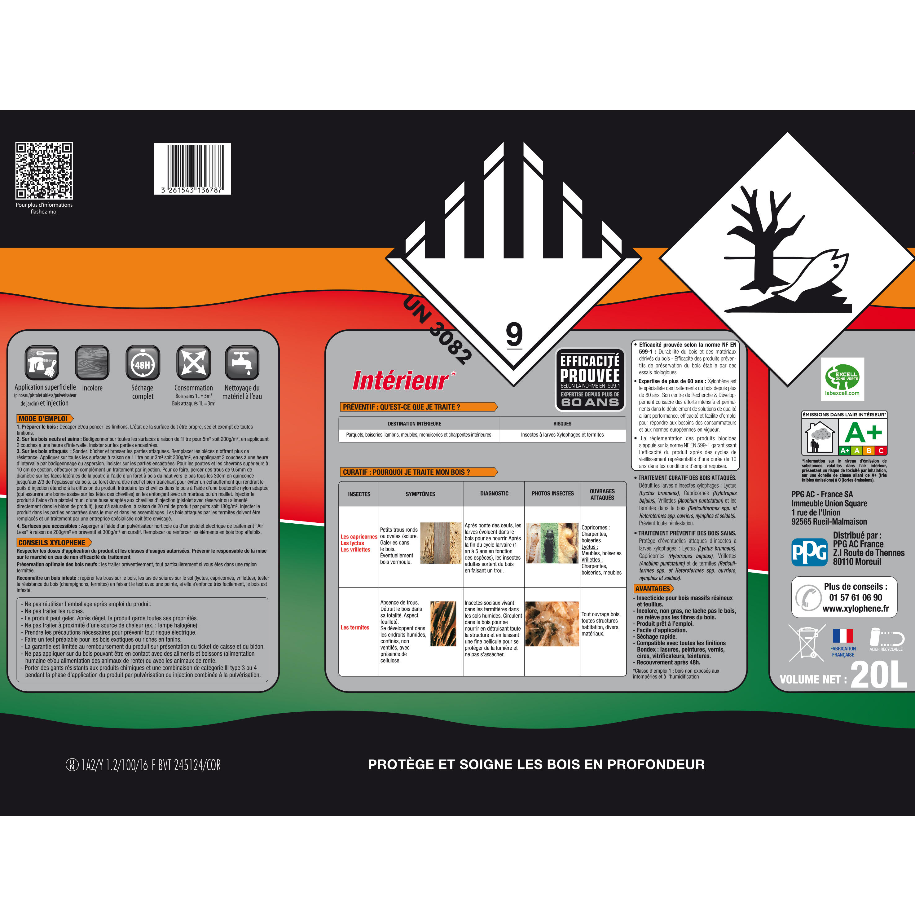 Traitement du bois poutre et charpente XYLOPHENE 20 l - 5