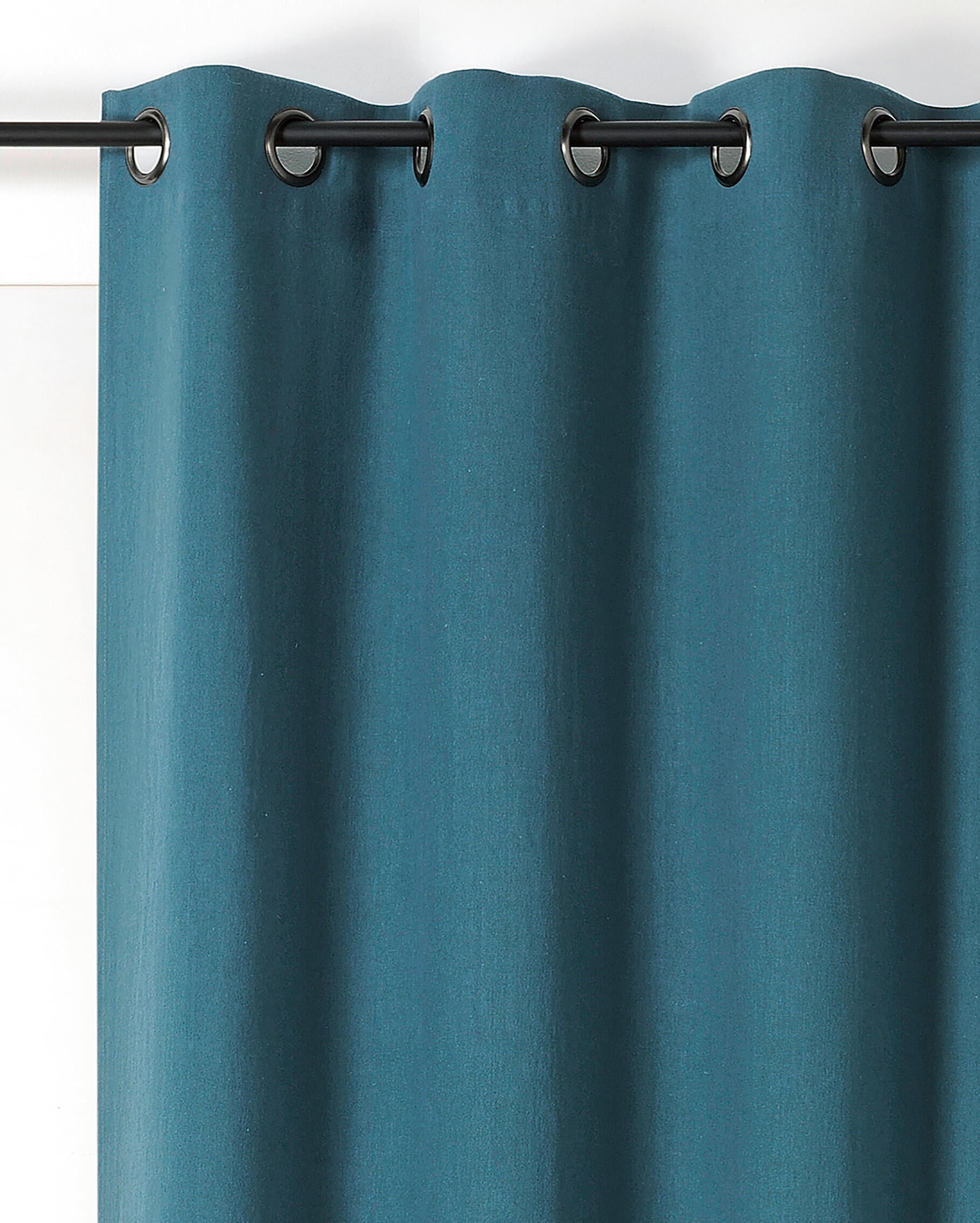 Cortina ollaos Libeccio lino liso azul de 135x255cm | Leroy Merlin