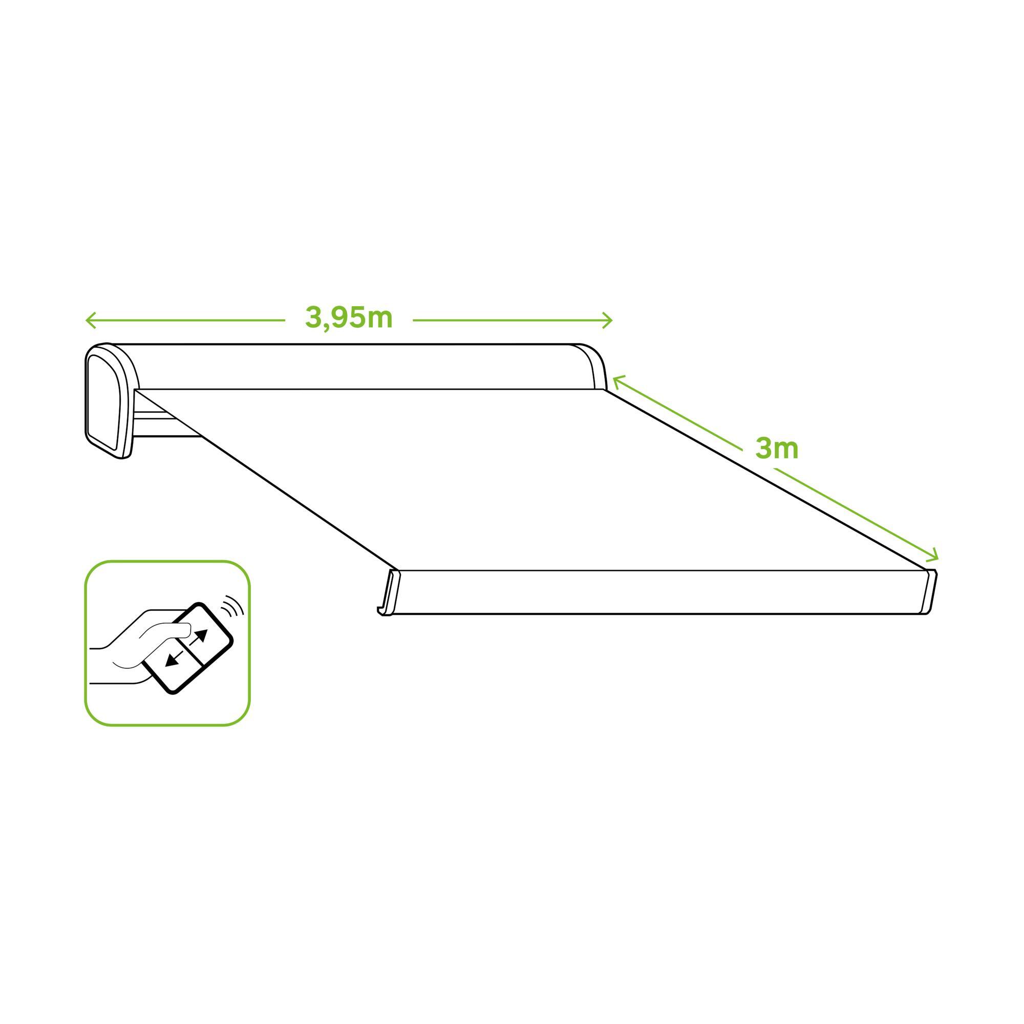 Tenda da sole a bracci estensibili per terrazza, L 3.95 x 3 m, motorizzato, in poliestere, NATERIAL Zefir - 16