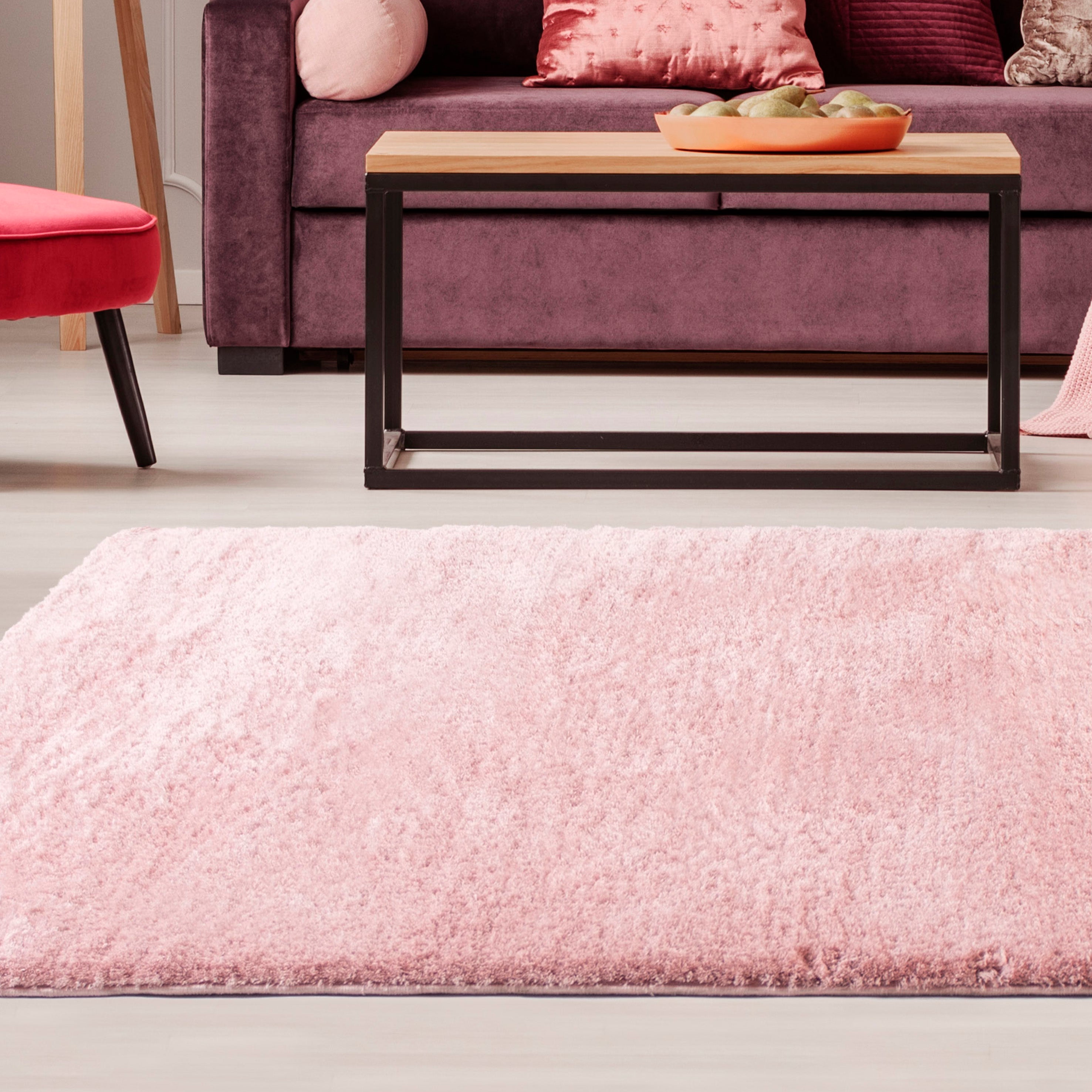 Tapis rose rectangulaire, l.100 x L.150 cm Cocooning - 2