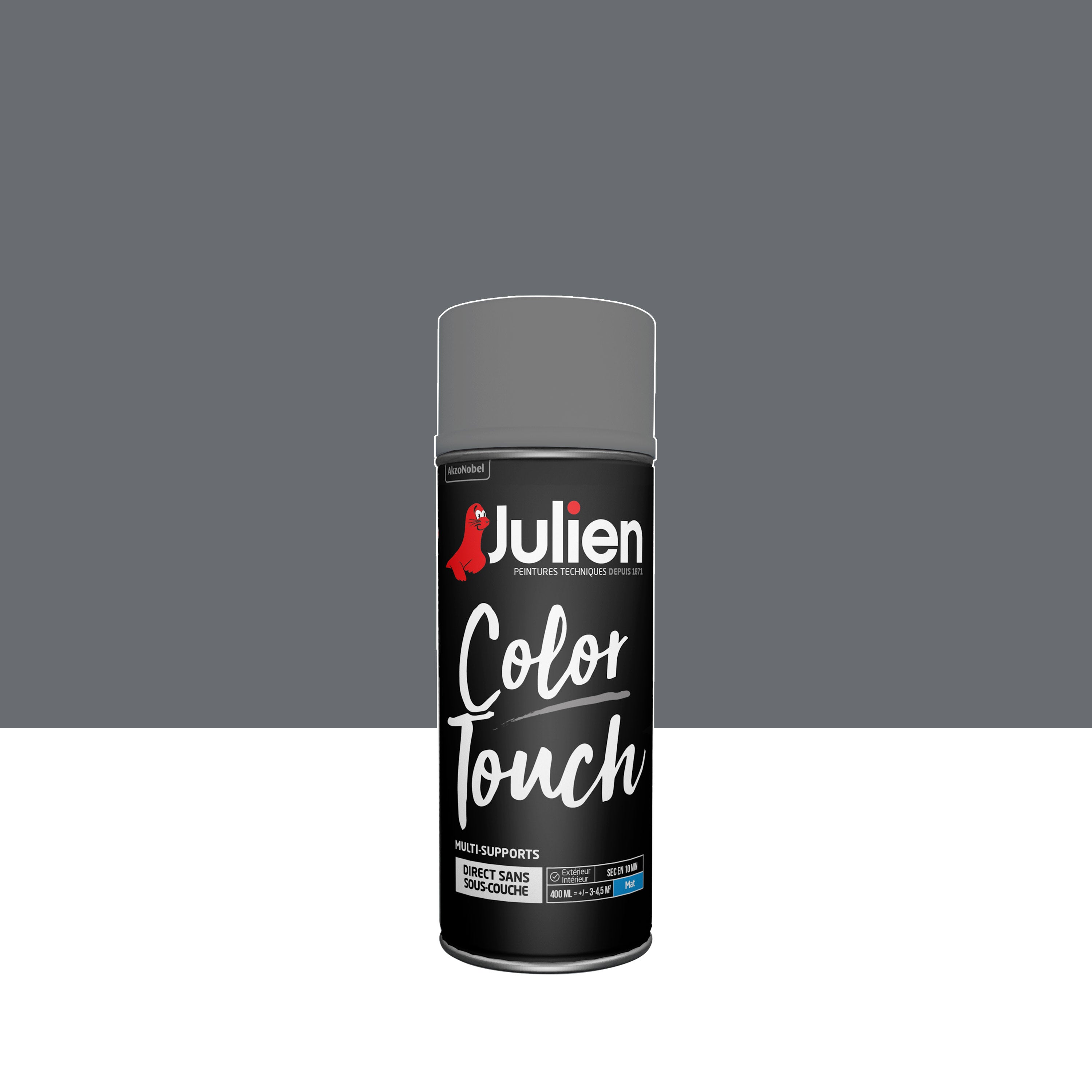 Lot De 2 Bombes De Peinture JULIEN Noir Mat – Multi-supports 2 X 600ml (Réf 1.1243.1)