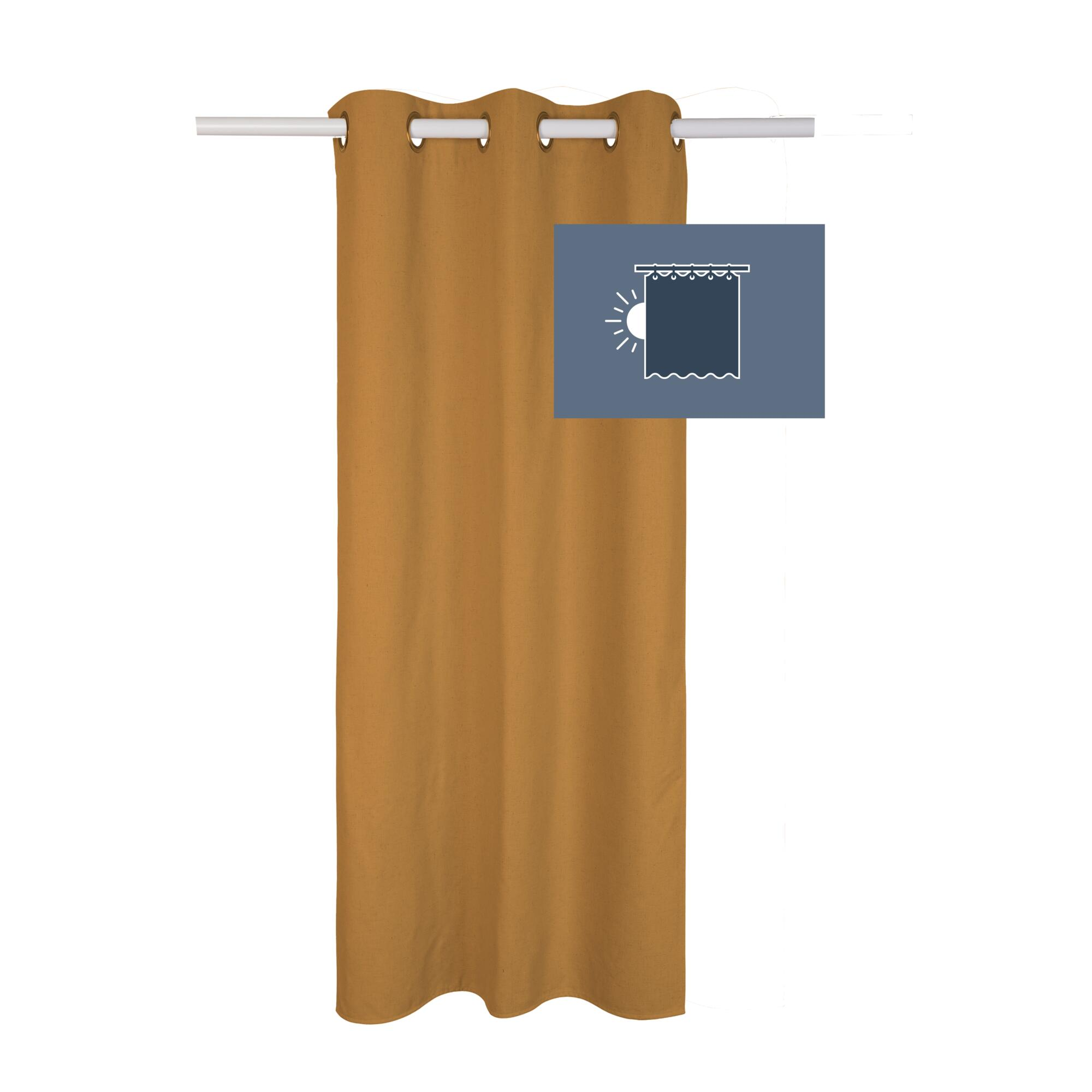 Rideau occultant occultant avec revêtement, Aleyna, jaune H.280 x l.140 cm INSPI - 3