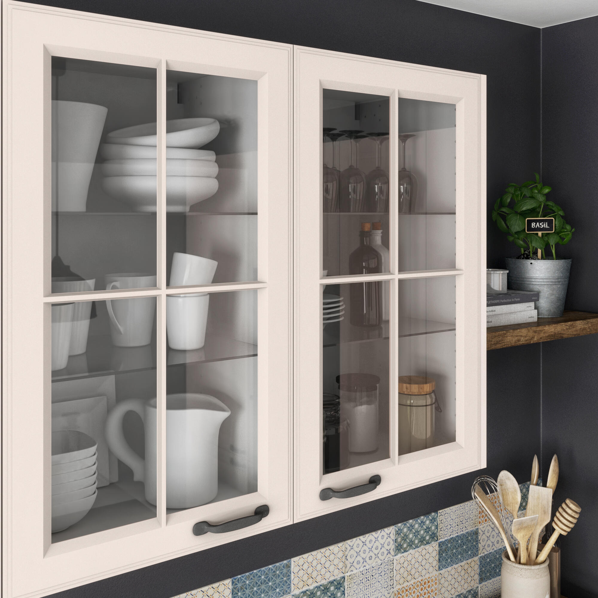 Porte de cuisine DELINIA ID Oxford ivoire mat H.77 x l.45 cm - 5