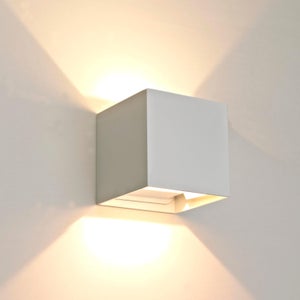 Applique Murale Pierre Naturelle - Luminaire LED Intérieur/Extérieur - Forme Carrée 12x12 Cm - Ampoule G9 3000K
