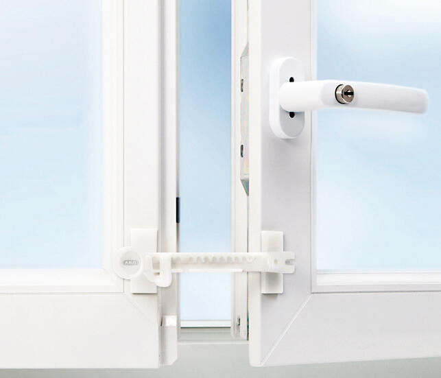 Entrebâilleur de fenêtre pvc blanc, ABUS Ffs100w cl/dfnliespp - 2