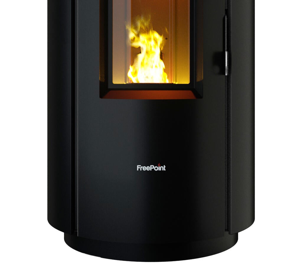 Poêle à granulés FREEPOINT Chrome titanium gris 5.5kW - 5