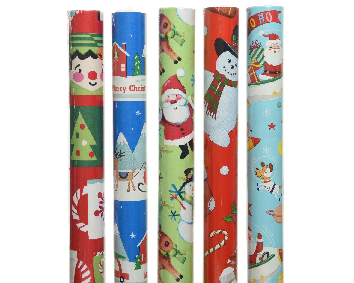 Lot De 4 Feuilles De Papier Cadeau 50x70cm - Motifs Assortis Blancs Et Créatifs