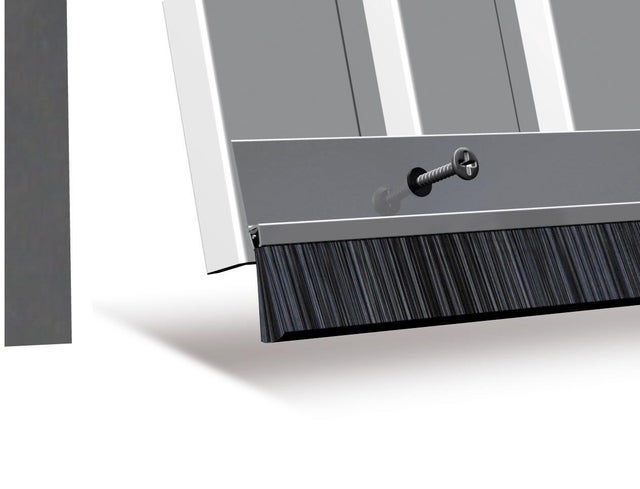 Bas de porte de garage à visser brosse ELLEN, L.100 cm H50mm aluminium