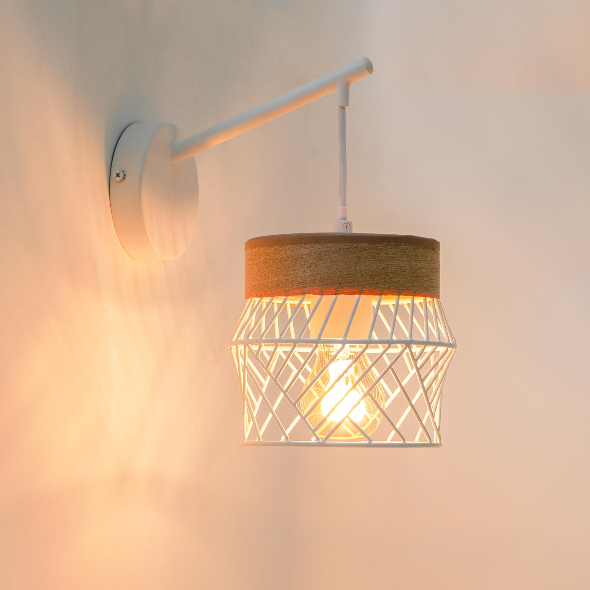 Applique murale E27 métal, blanc, Kanel, INSPIRE - 6