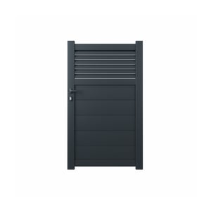 Portillon battant aluminium Serra gris, l.100 x H.163.4 cm