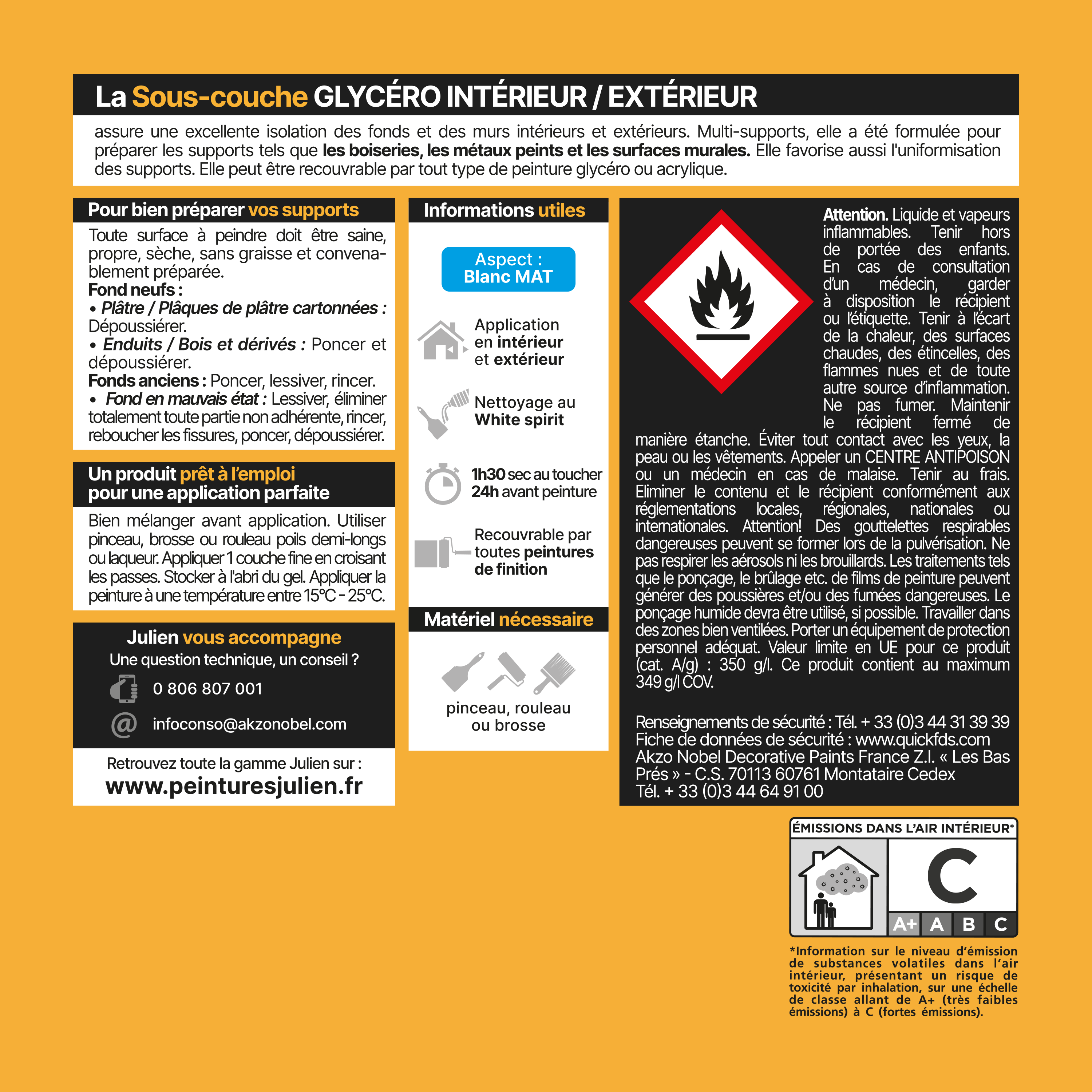 Sous-couche Multi-supports glycéro JULIEN 0.5L - 2