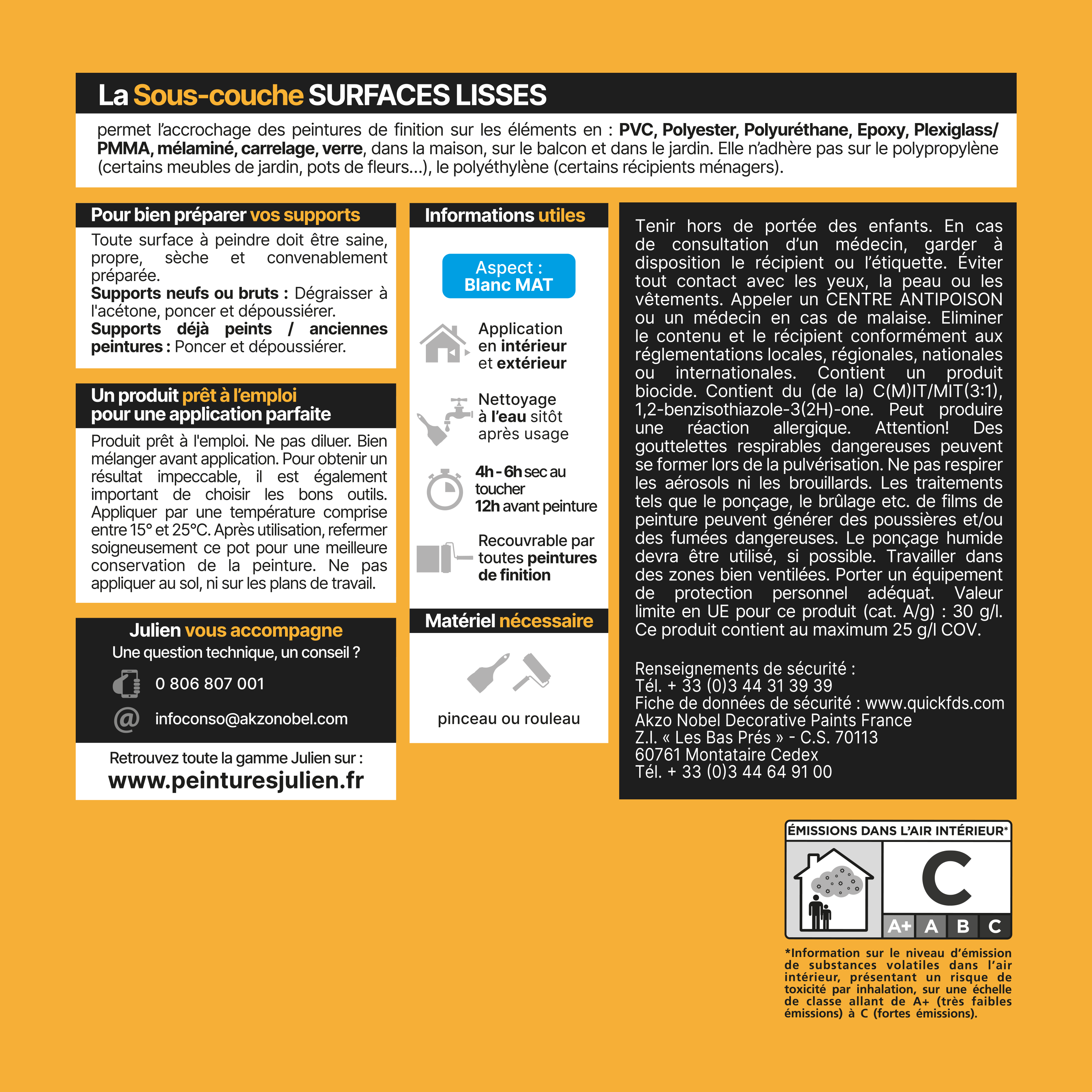 Sous-couche spécifique JULIEN blanc 0.5 L - 3