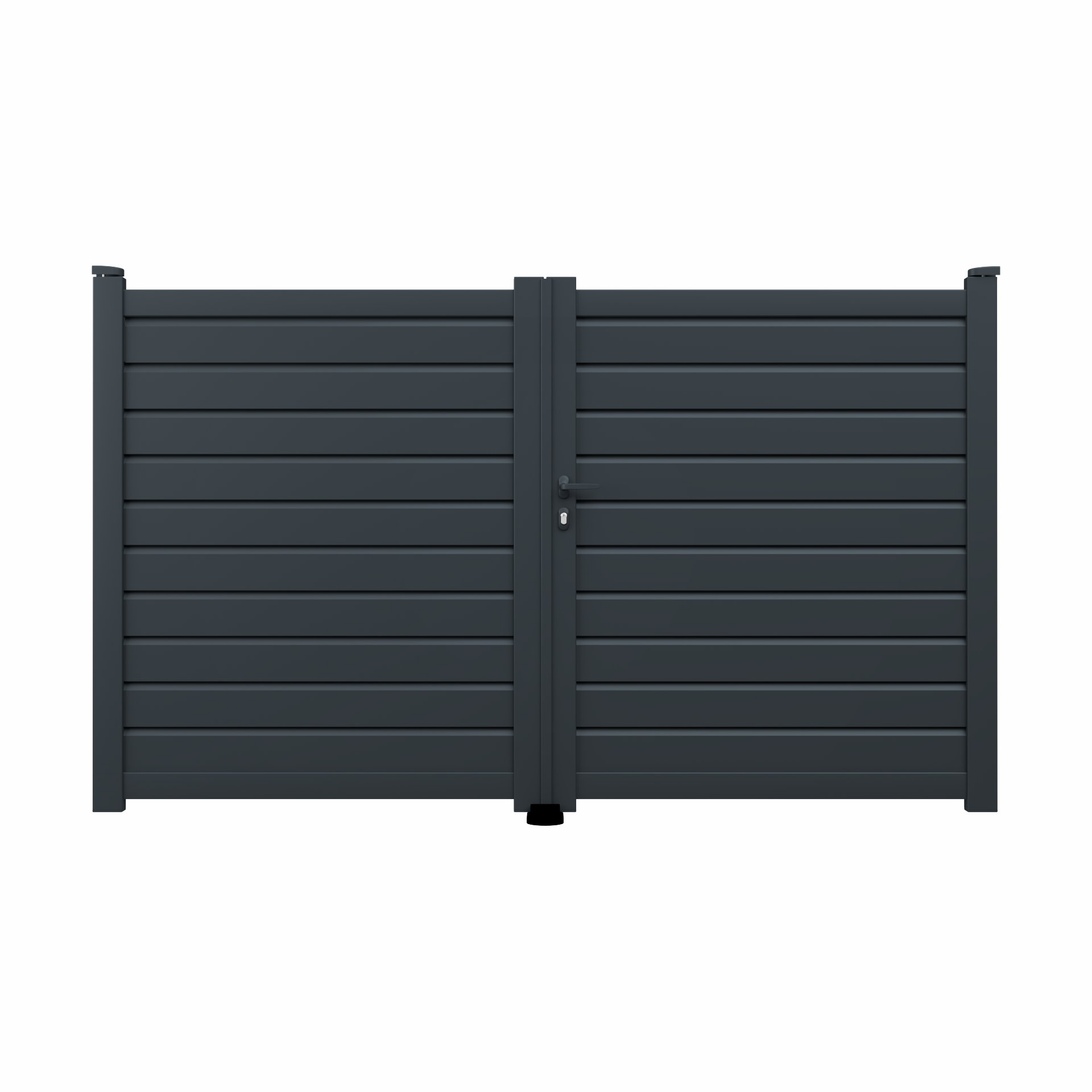 Portail battant aluminium Covas gris, l.300 x H.171.2 cm - 2