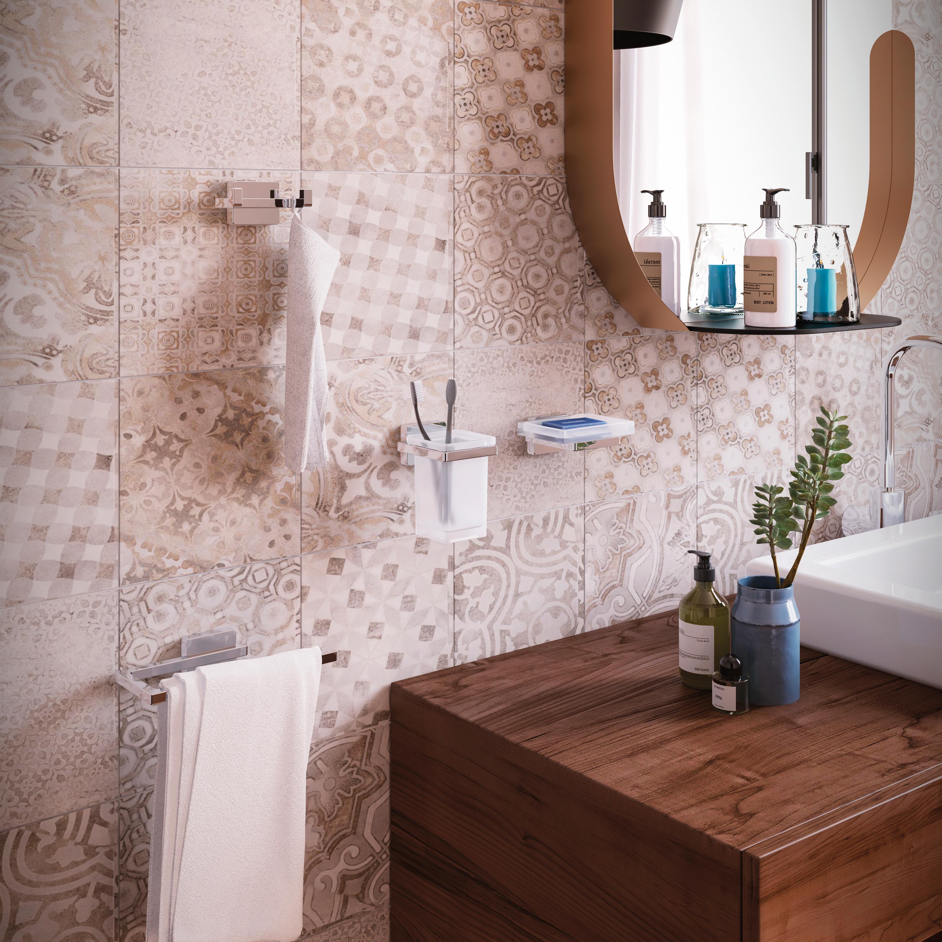 Appendiabiti da avvitare  AQUASANIT Cubo in abs cromo lucido 2 ganci L 9 x H 4.5 cm - 2