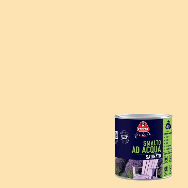 Vernice da esterno BOERO FAI DA TE bianco avorio crema satinato, 0.5 l