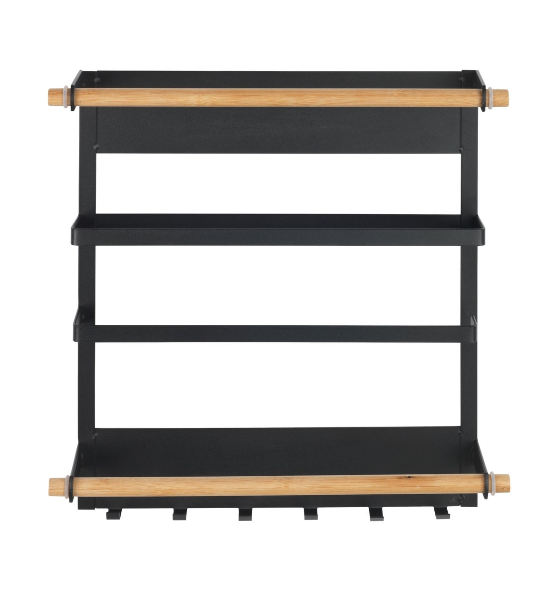 Ripiano per le spezie WENKO in acciaio nero/legno chiaro L 33 x H 34 x P 33 cm - 11