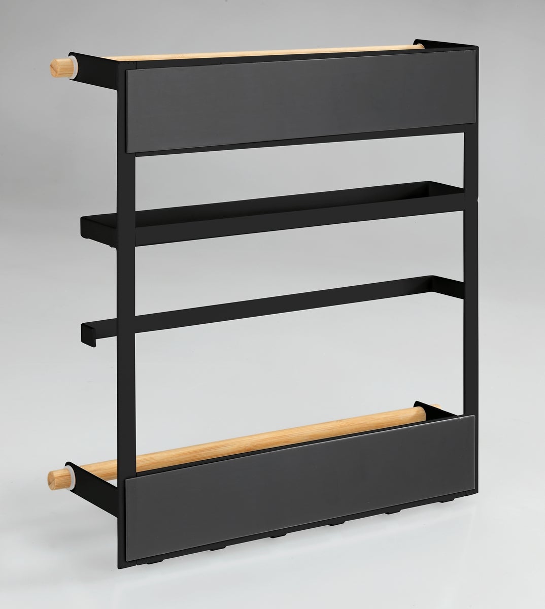 Ripiano per le spezie WENKO in acciaio nero/legno chiaro L 33 x H 34 x P 33 cm - 3