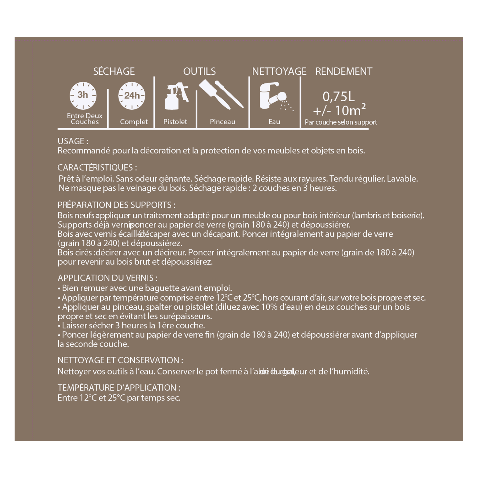 Vernis bois intérieur meuble / objet IMPACT, incolore satiné, 0.75l - 3