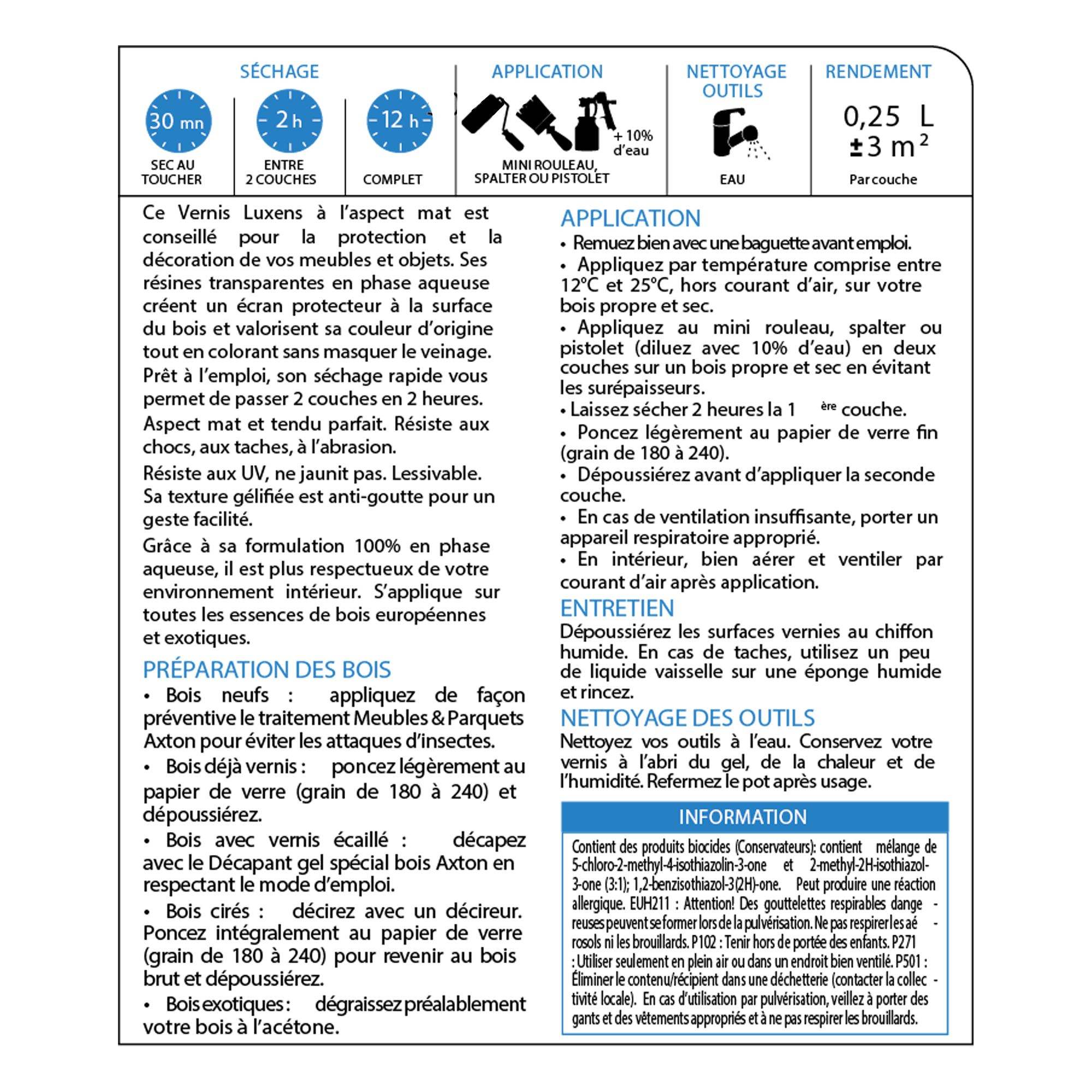 Vernis meuble et objet LUXENS, blanc mat, 0.25l - 5