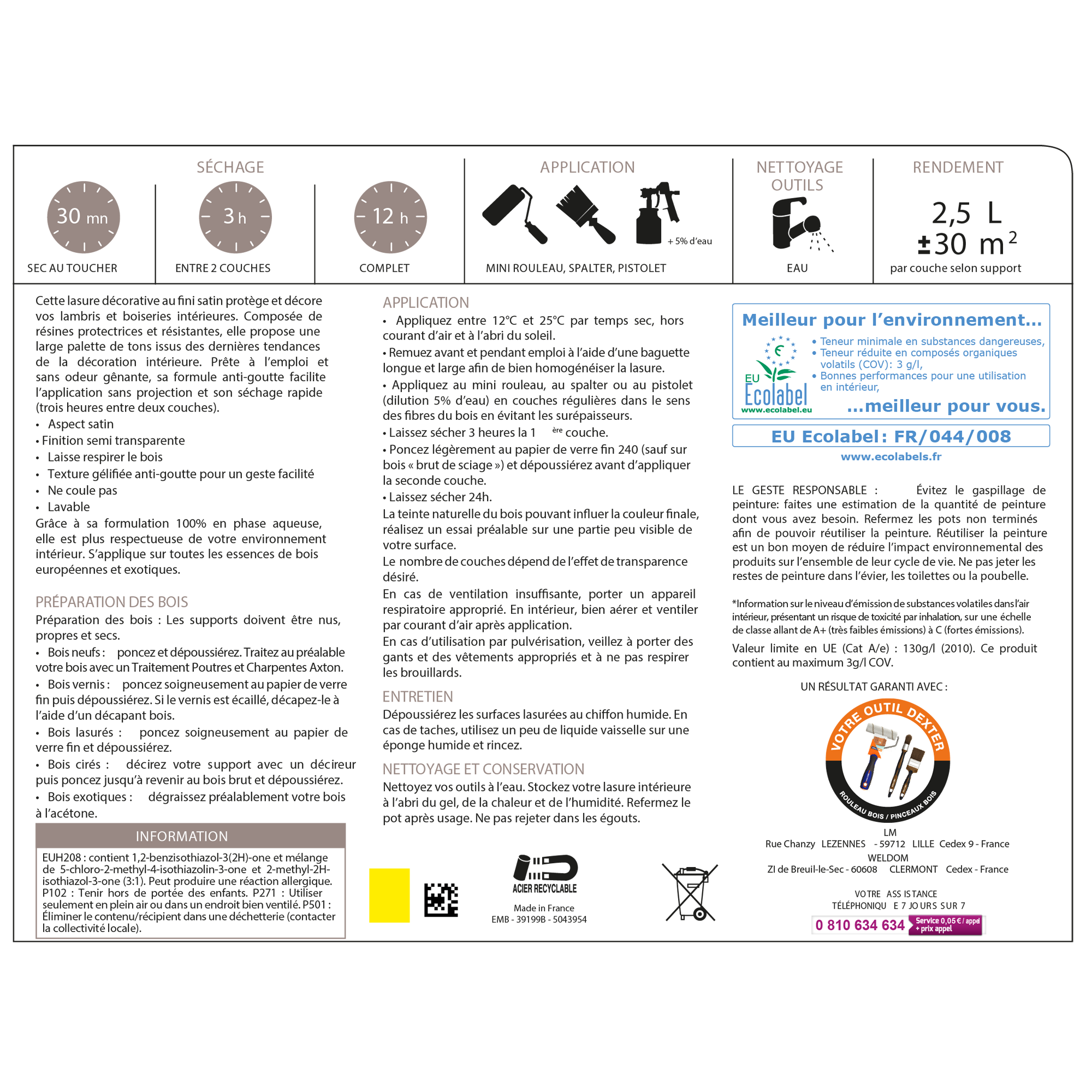 Lasure bois intérieur, toutes pièces (hors cuisine et bain) LUXENS, brun taupe n - 4