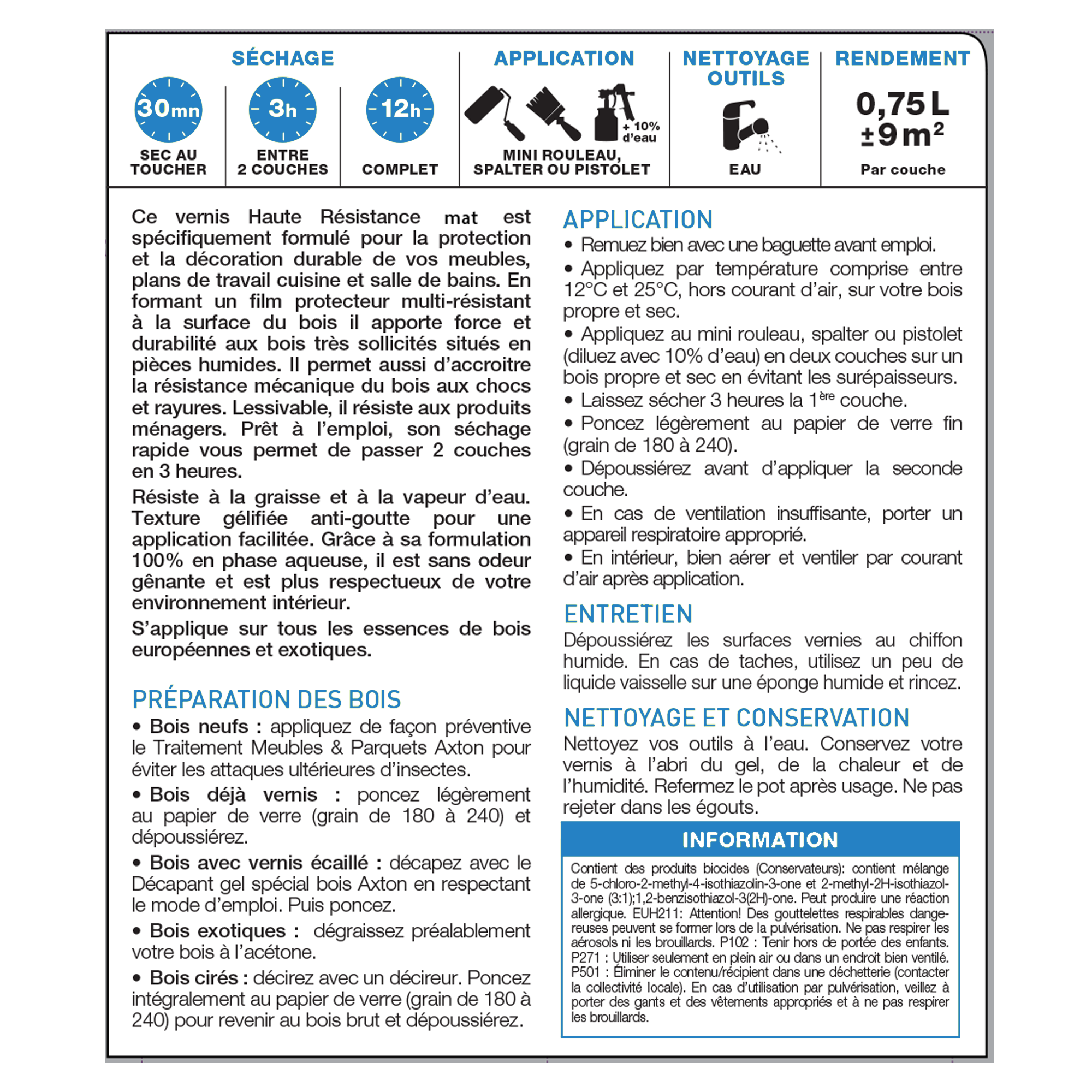 Vernis cuisine et bain LUXENS, incolore mat, 0.75l - 6