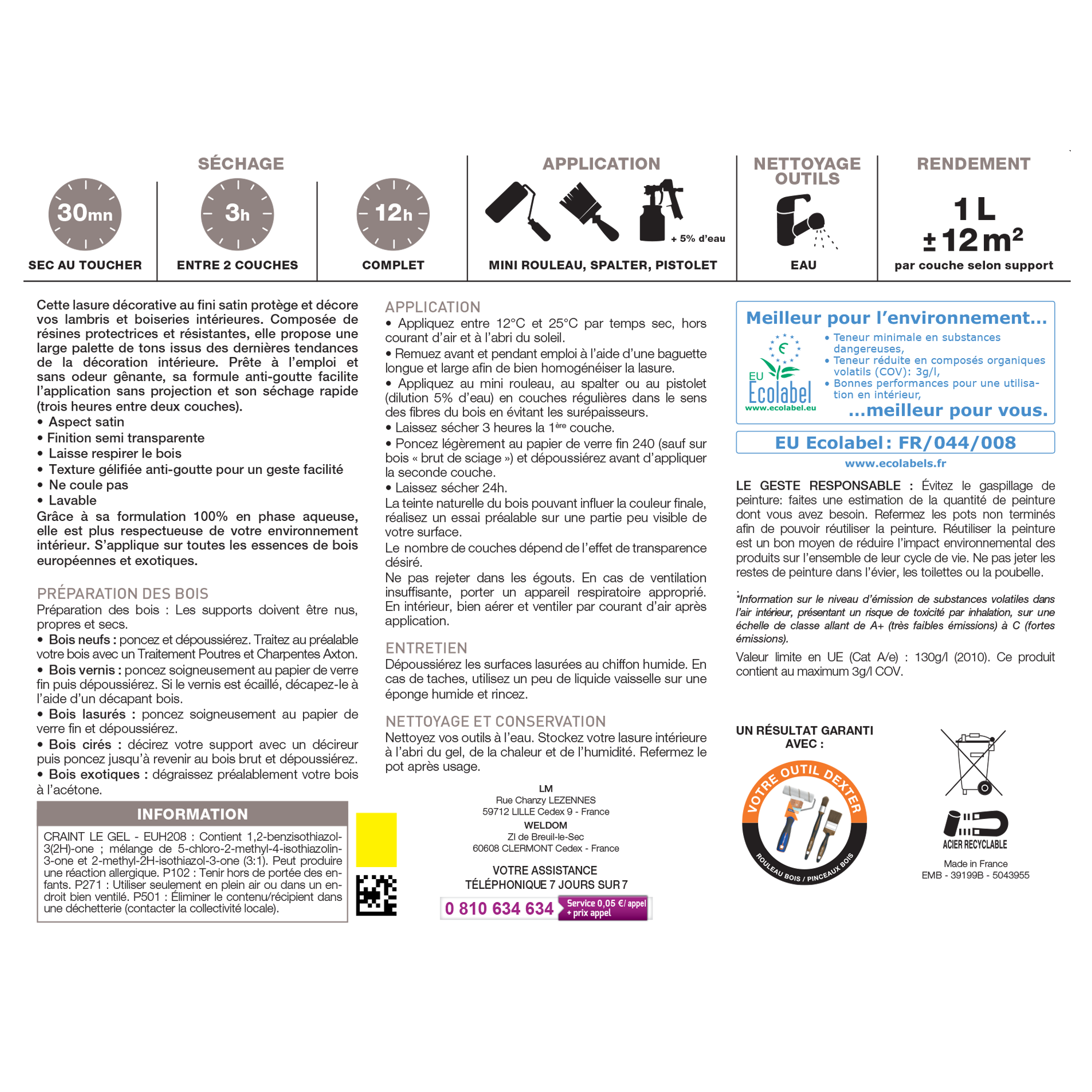 Lasure bois intérieur, toutes pièces (hors cuisine et bain) LUXENS, gris poivré  - 4