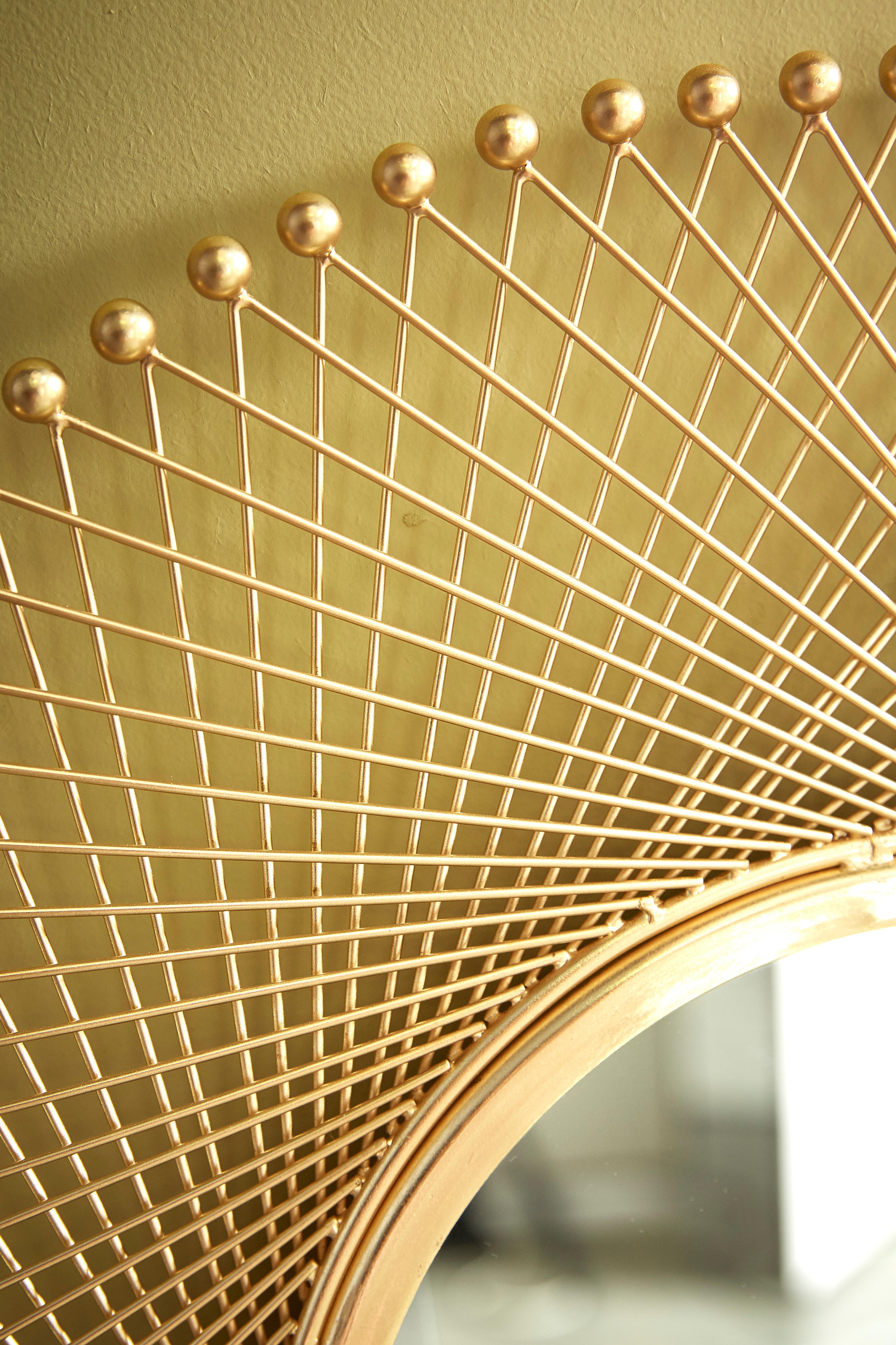 Specchio tondo in metallo dorato Ø 85.5 cm - 11