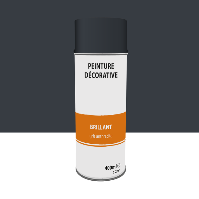 Bombe de peinture gris anthracite brillant 400 ml