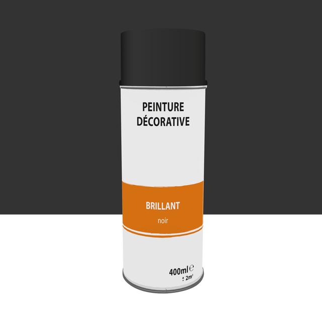 Peinture aérosol noir brillant 400 ml