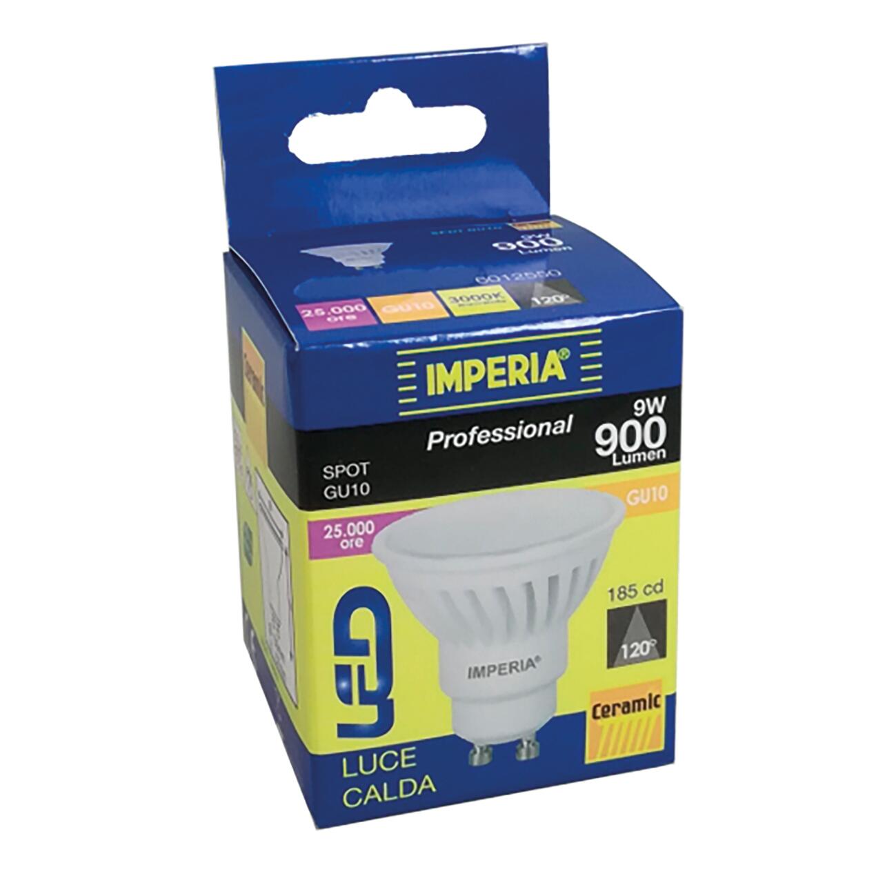 Lampadina LED, GU10 faretto, smerigliato, luce calda, 9W = 1030 LM, 100° IMPERIA - 2