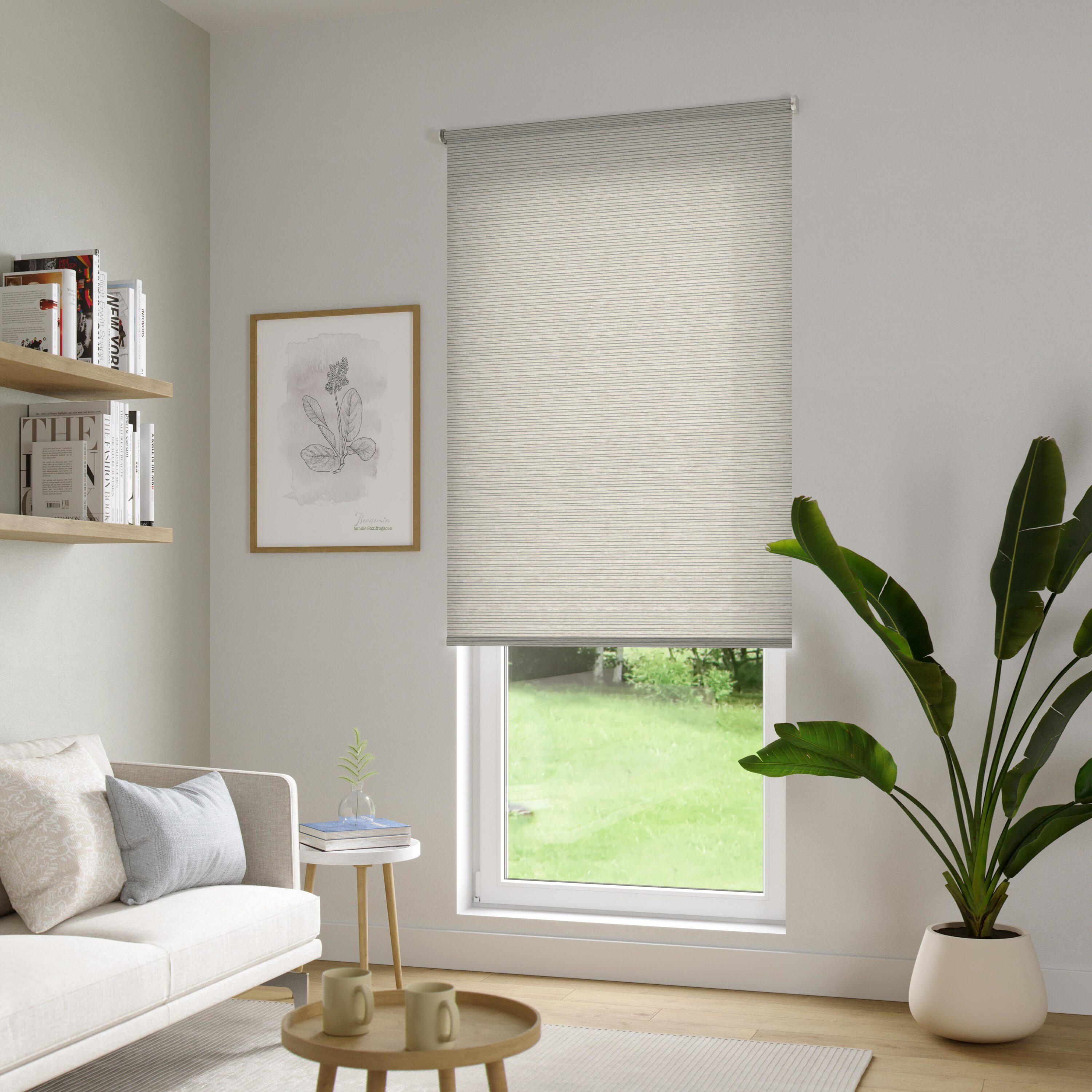 Estor motorizado enrollable translúcido darwin beige inspire de 105 x 250 cm