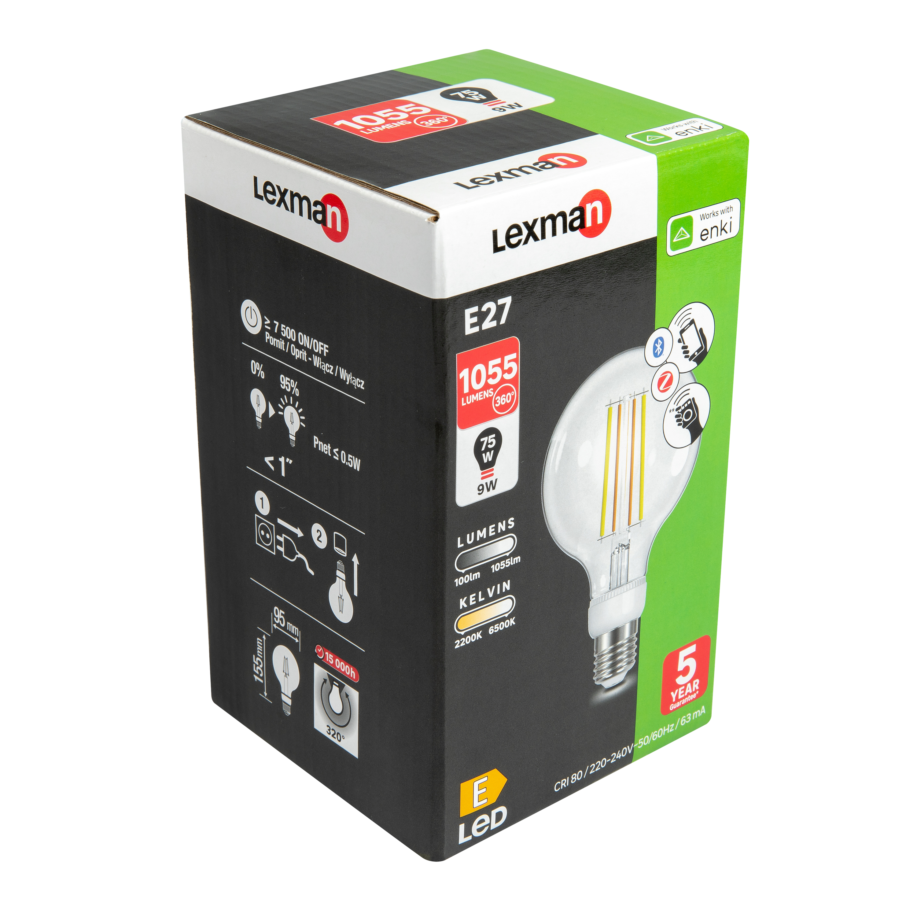 Lâmpada led e27 filamentos g95 1055lm 2200k - 9