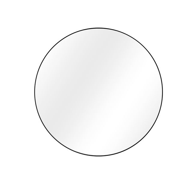 Specchio FOCALE tondo in metallo nero Ø 81 cm INSPIRE