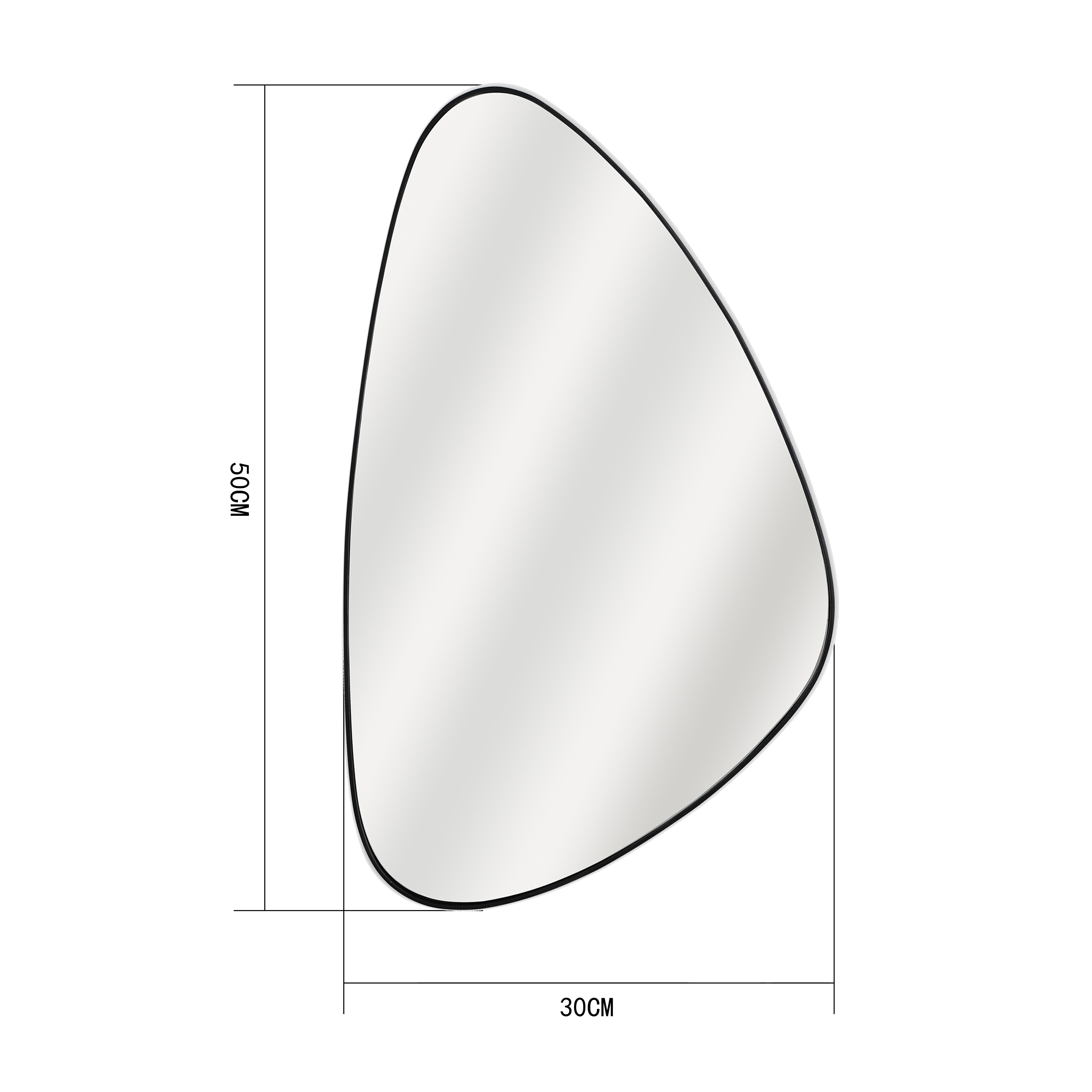 Specchio OGIVE asimmetrico in metallo nero 30 x 50 cm INSPIRE - 25