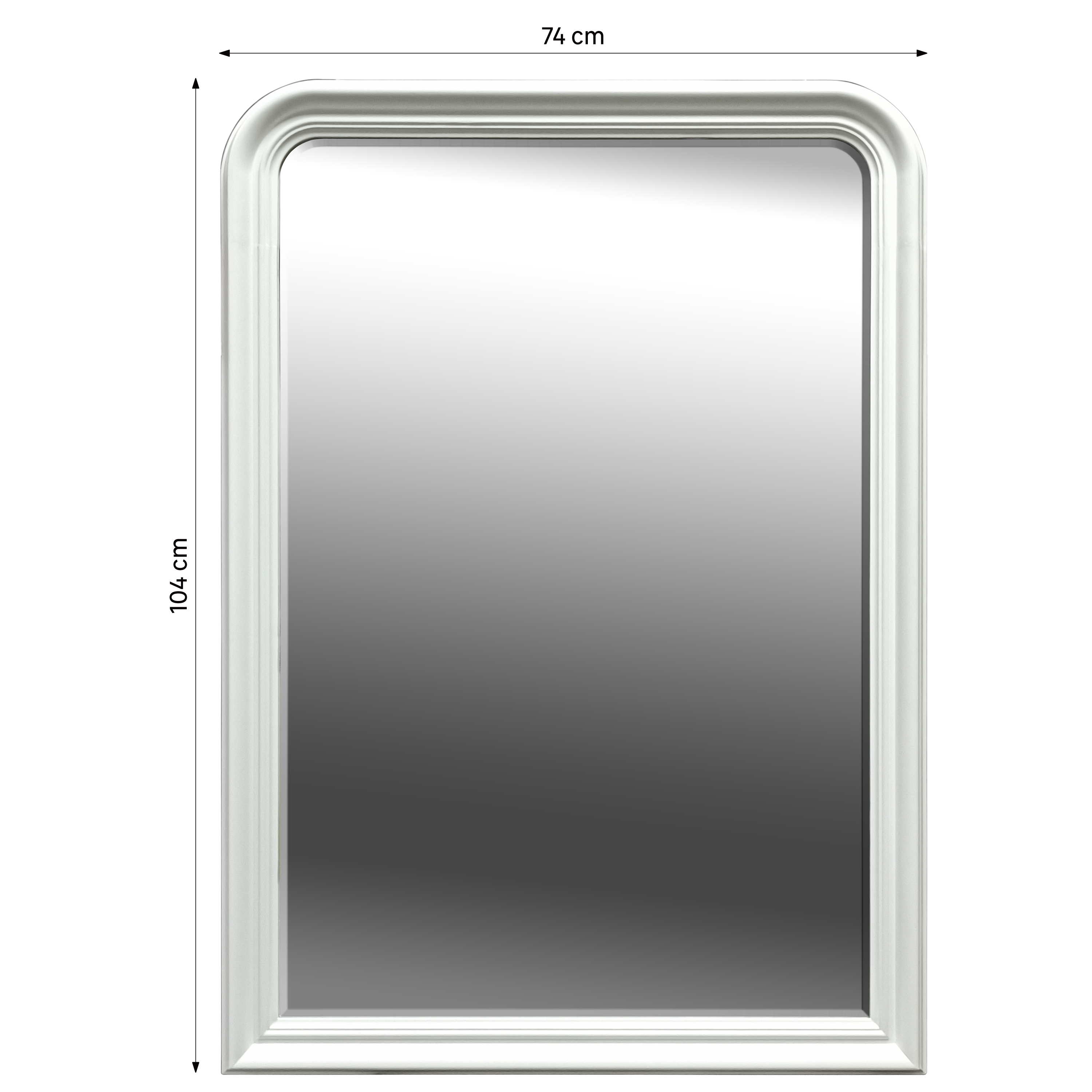 Espejo enmarcado rectangular Candice blanco INSPIRE 74 x104 cm. Moldura redondeada - 4