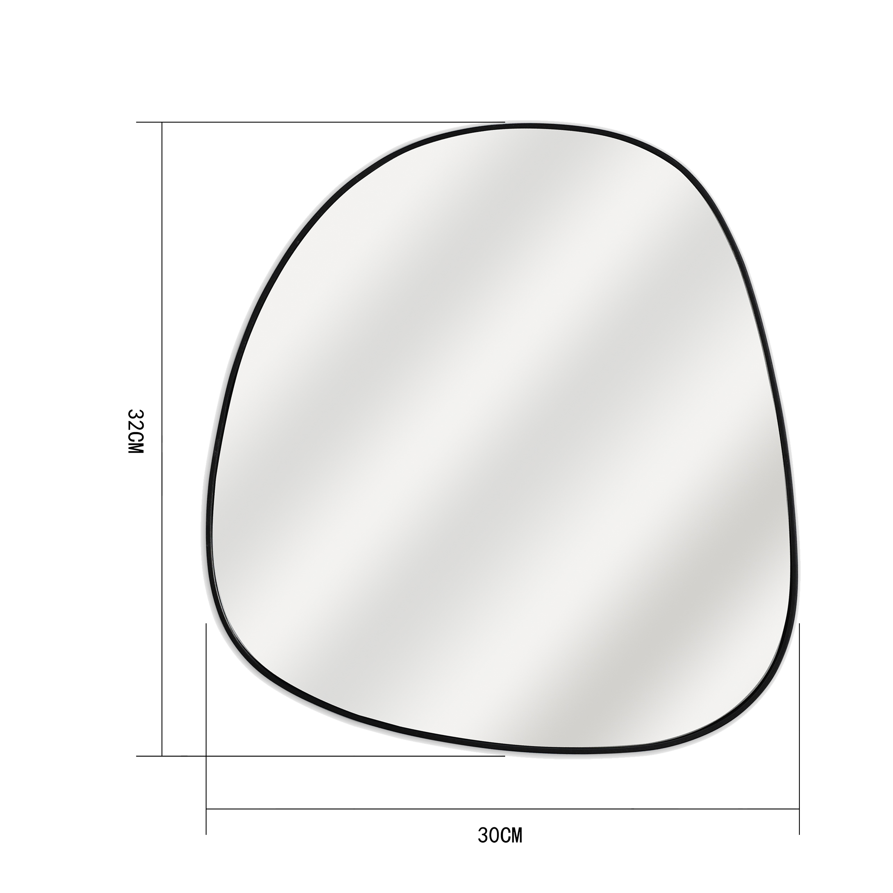 Lustro Adonis czarne 32 x 30 cm Inspire - 10