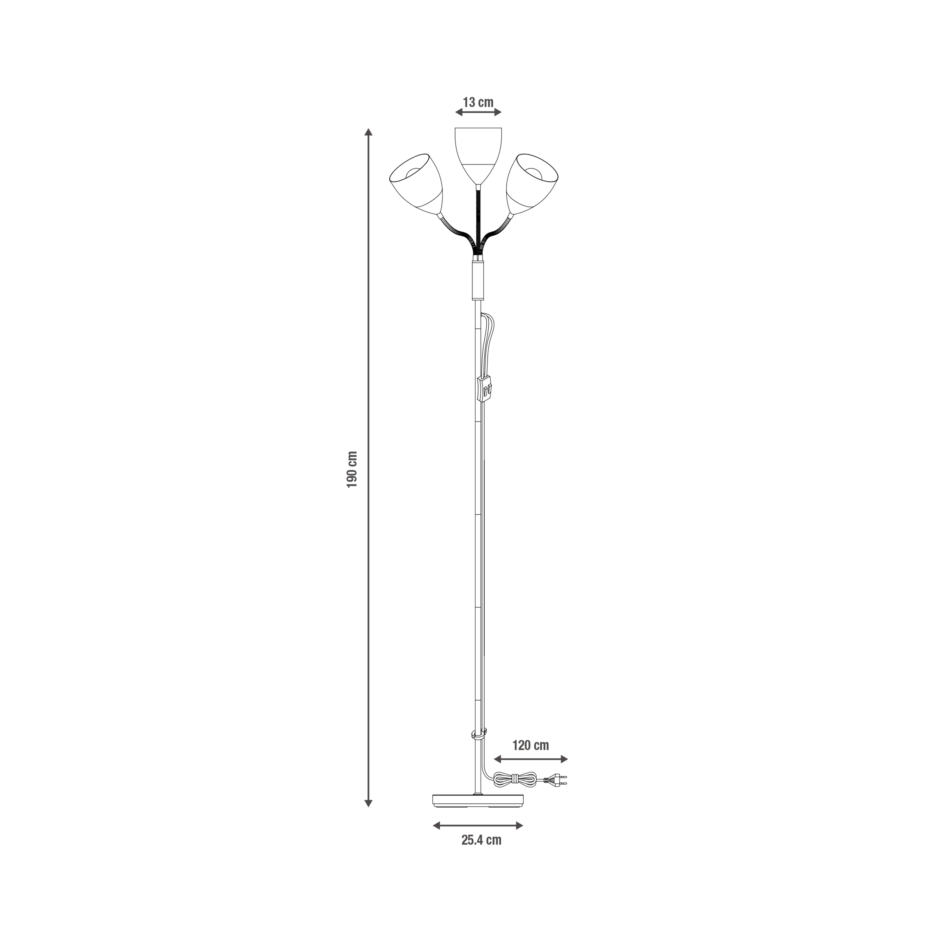 Lampa podłogowa Dahila czarna 3 x E27 Inspire - 12