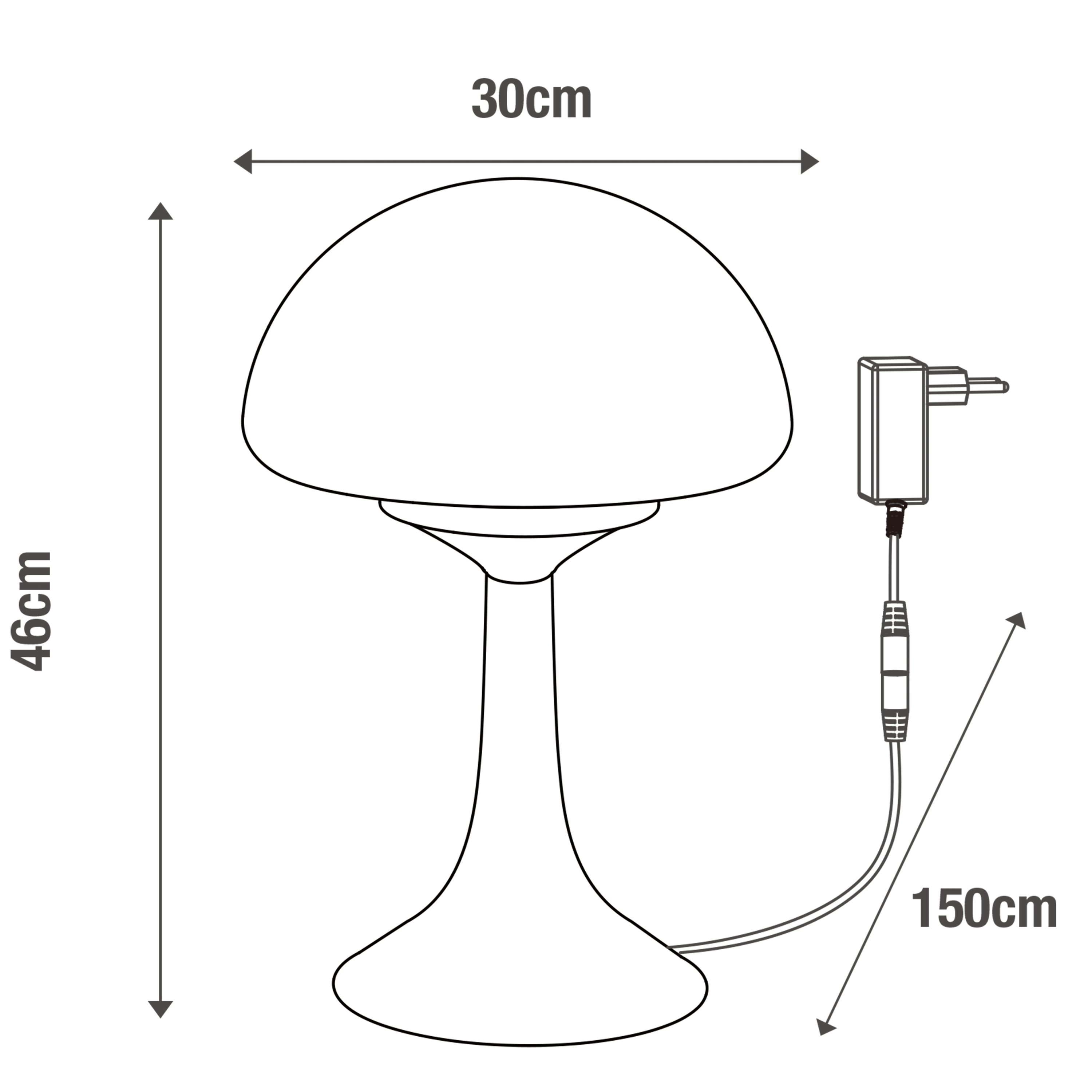 Lámpara de mesa táctil LED Kinoko INSPIRE con estructura de hierro dorado pantalla blanca de vidrio luz cálida 3000K - 3
