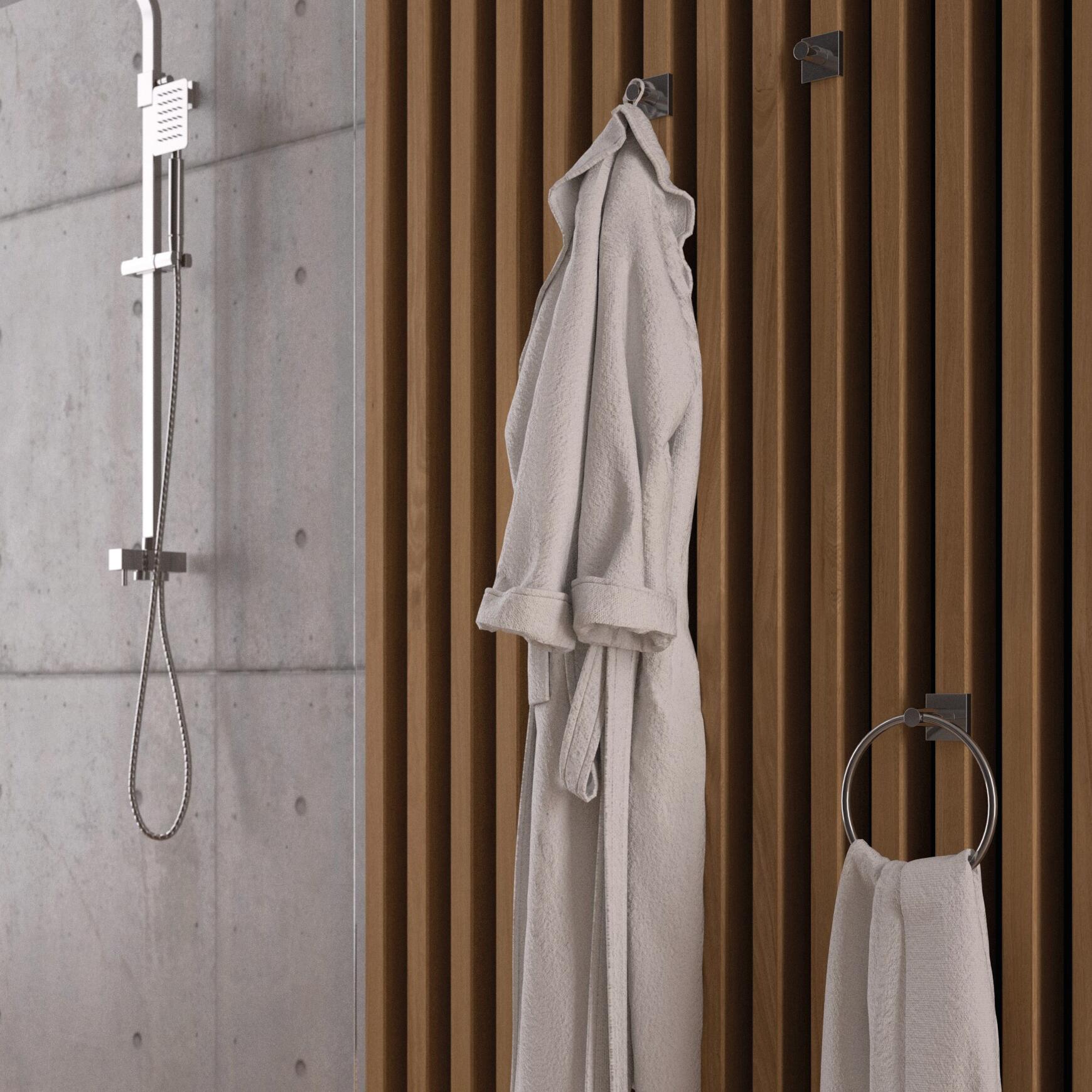 Gancio appendiabiti da avvitare  METAFORM Hotel maison in zama inox lucido L 5 x H 5 cm - 8