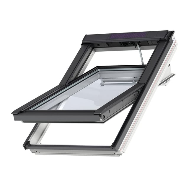 Finestra da tetto (faccia inclinata) VELUX solare L 114 x H 118 cm grigio antracite e bianco