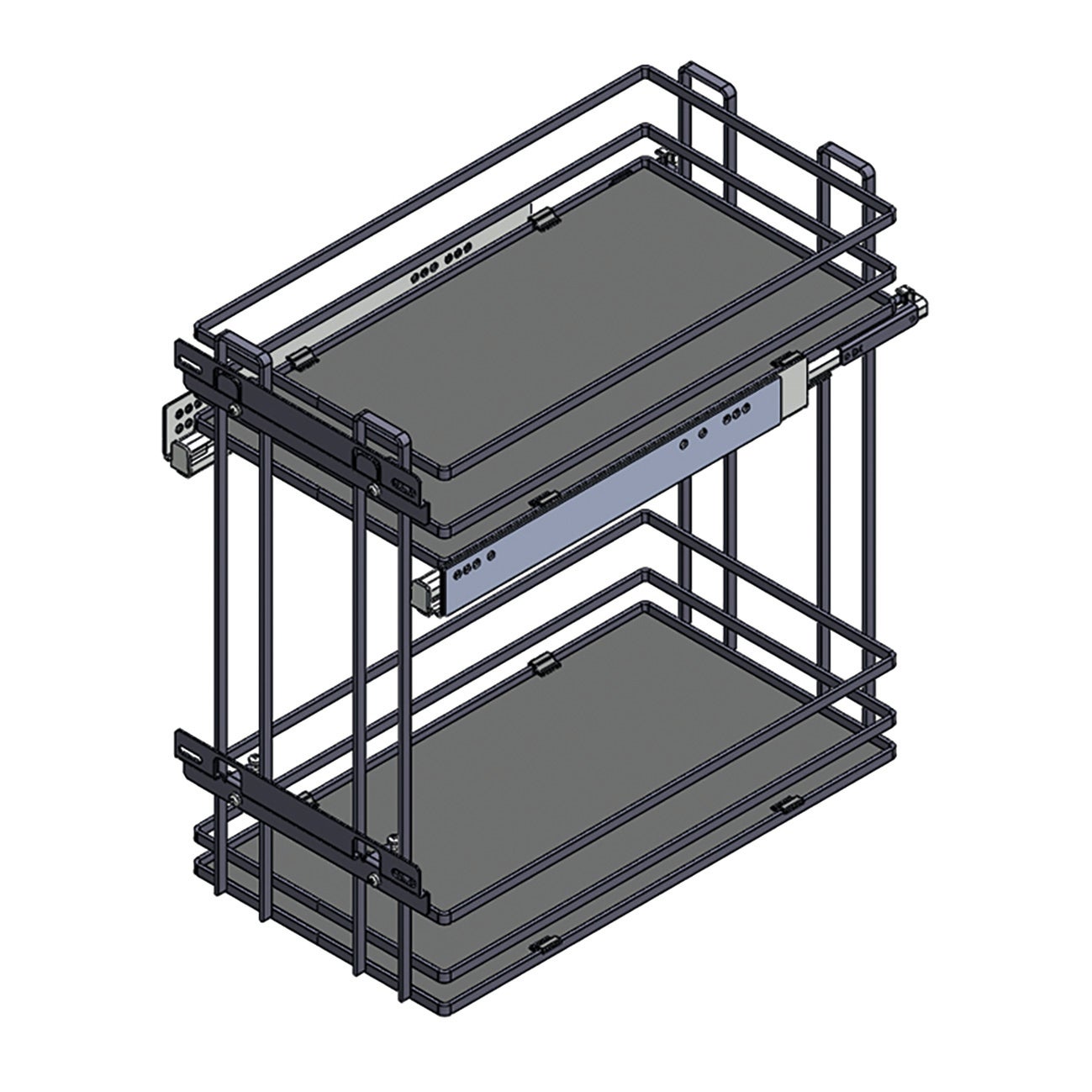 Cestello In Filo Estraibile A Due Livelli Per Il Mobile Della Cucina StoreEase, Organizer Per Armadio Con Estrazione Totale E Chiusura Silenziosa, Doppio Scaffale, Montaggio Inferiore, Cromo (150 MM - Foto 5