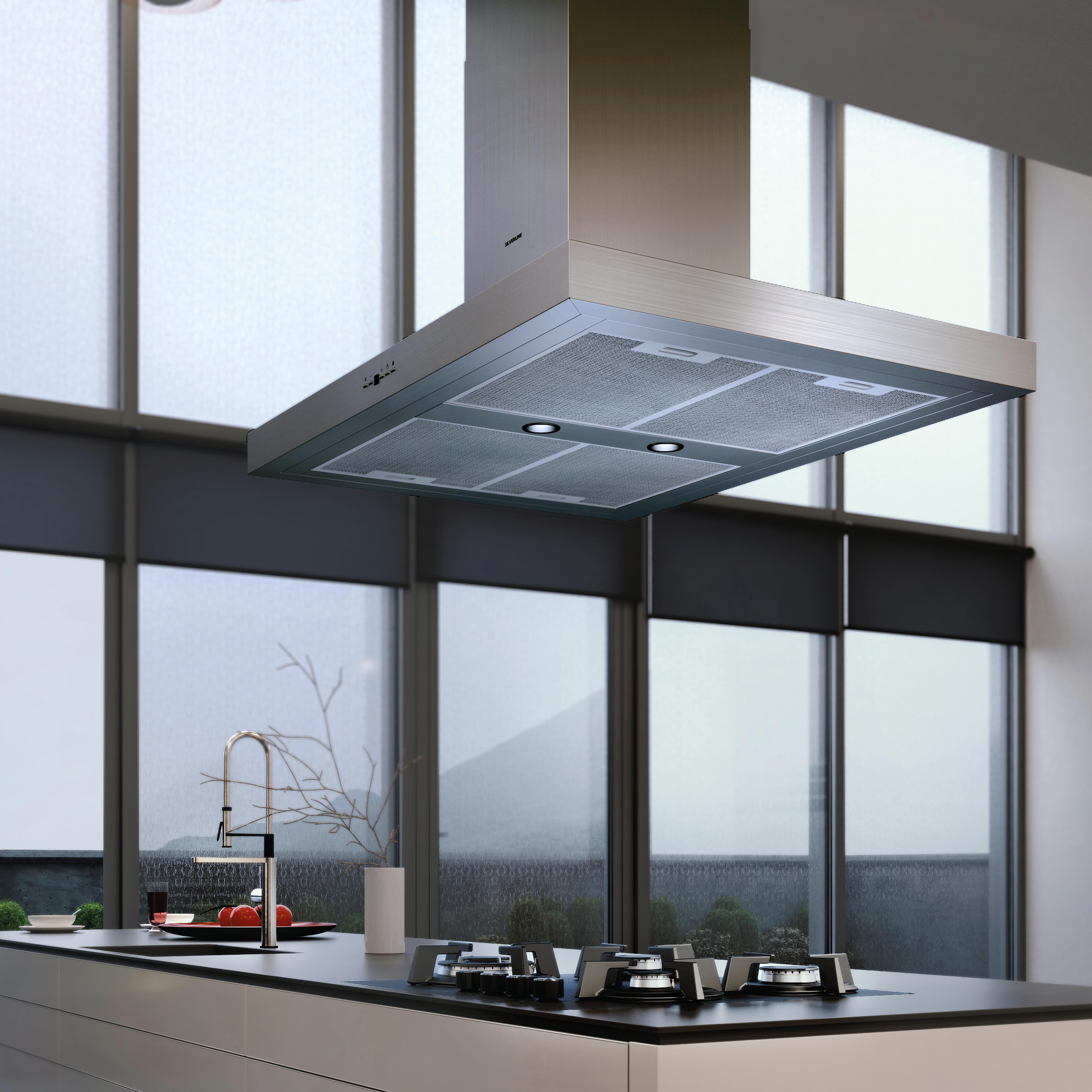 Cappa ad isola 4110 SILVERLINE argento L 90 cm - 4