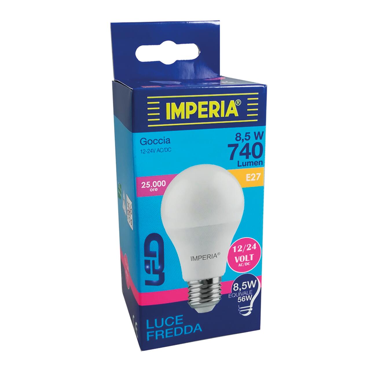 Lampadina LED, E27 goccia, opaco, 8.5W = 740 LM (equiv 50 W), 280°, IMPERIA - 2