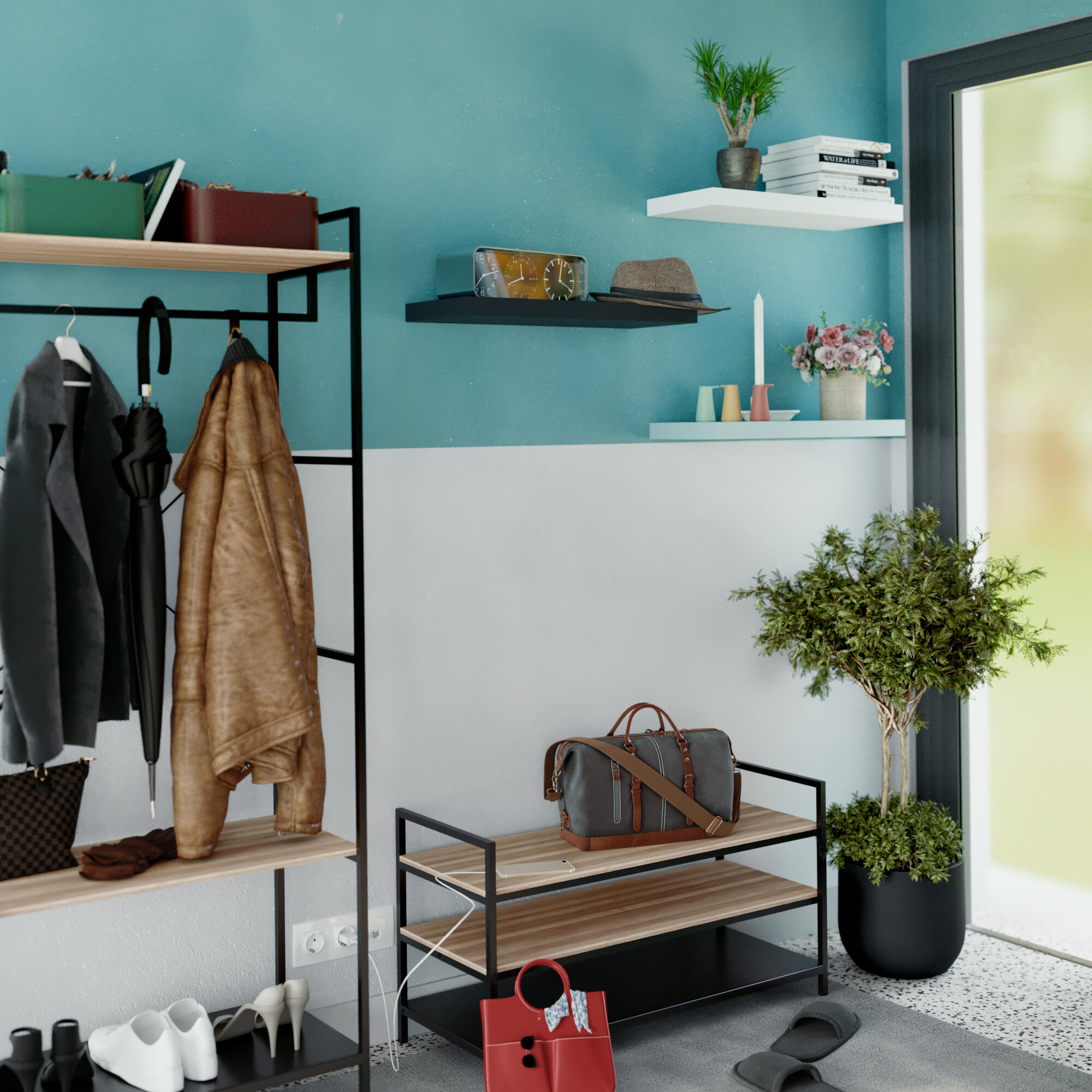 Range-chaussures à poser, SPACEO Frame 10 paires maximum H.55 x l.80 cm - 12