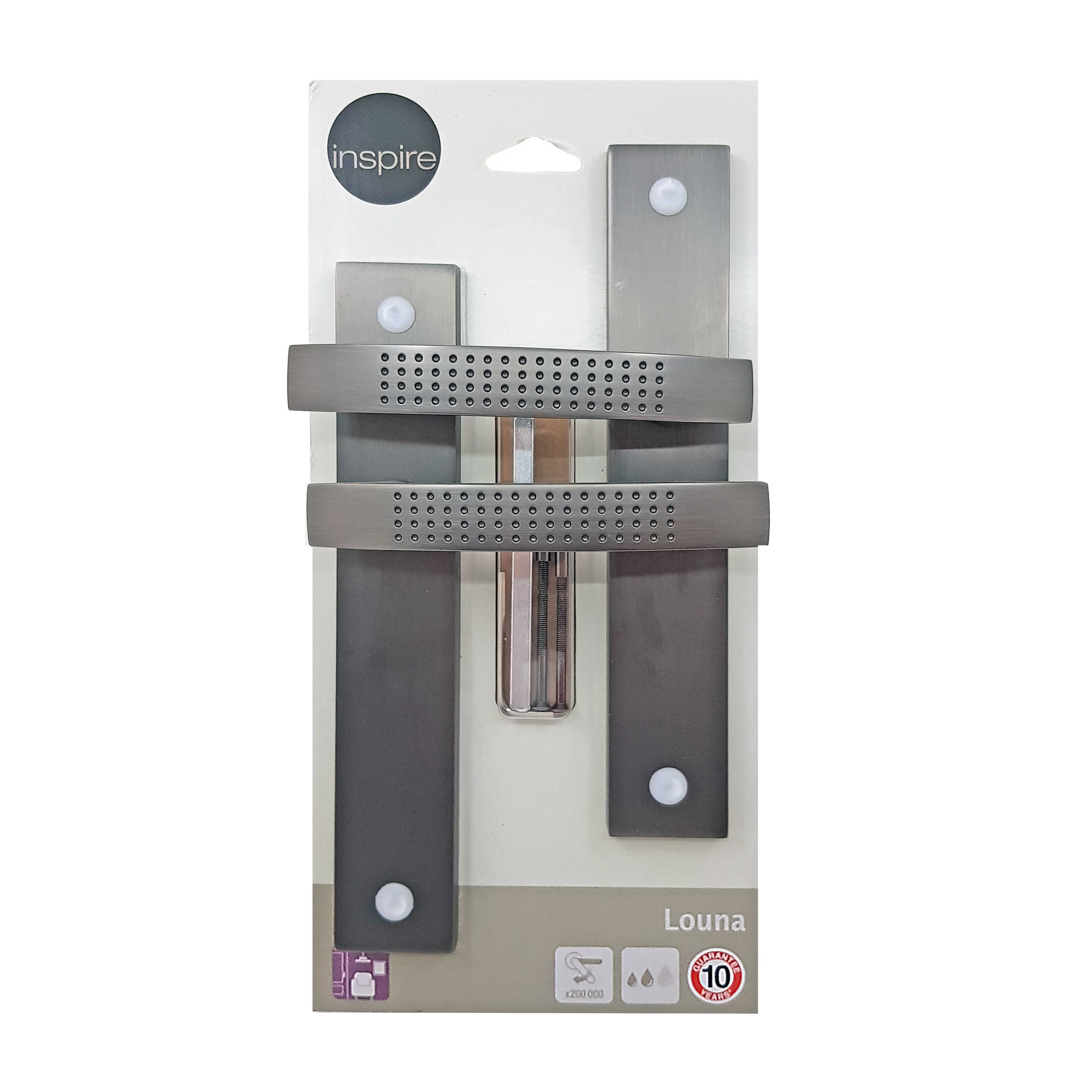 2 poignées sur plaque sans trou Louna aluminium anthracite mat, entraxe 195 mm - 5